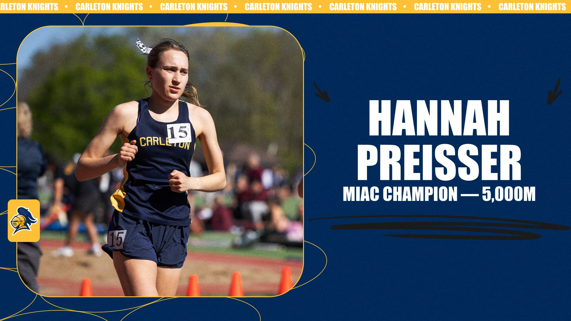 Hannah Preisser running a race; text reads, 