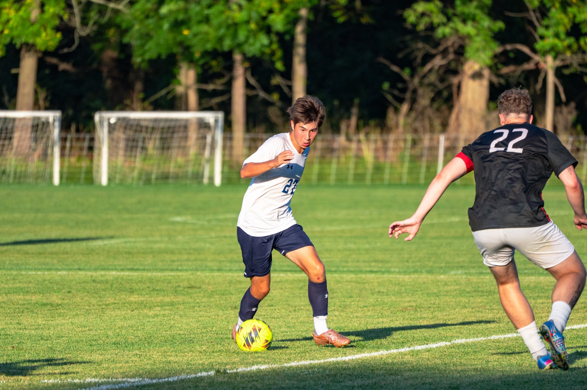Oscar Gates looks to take a shot on goal