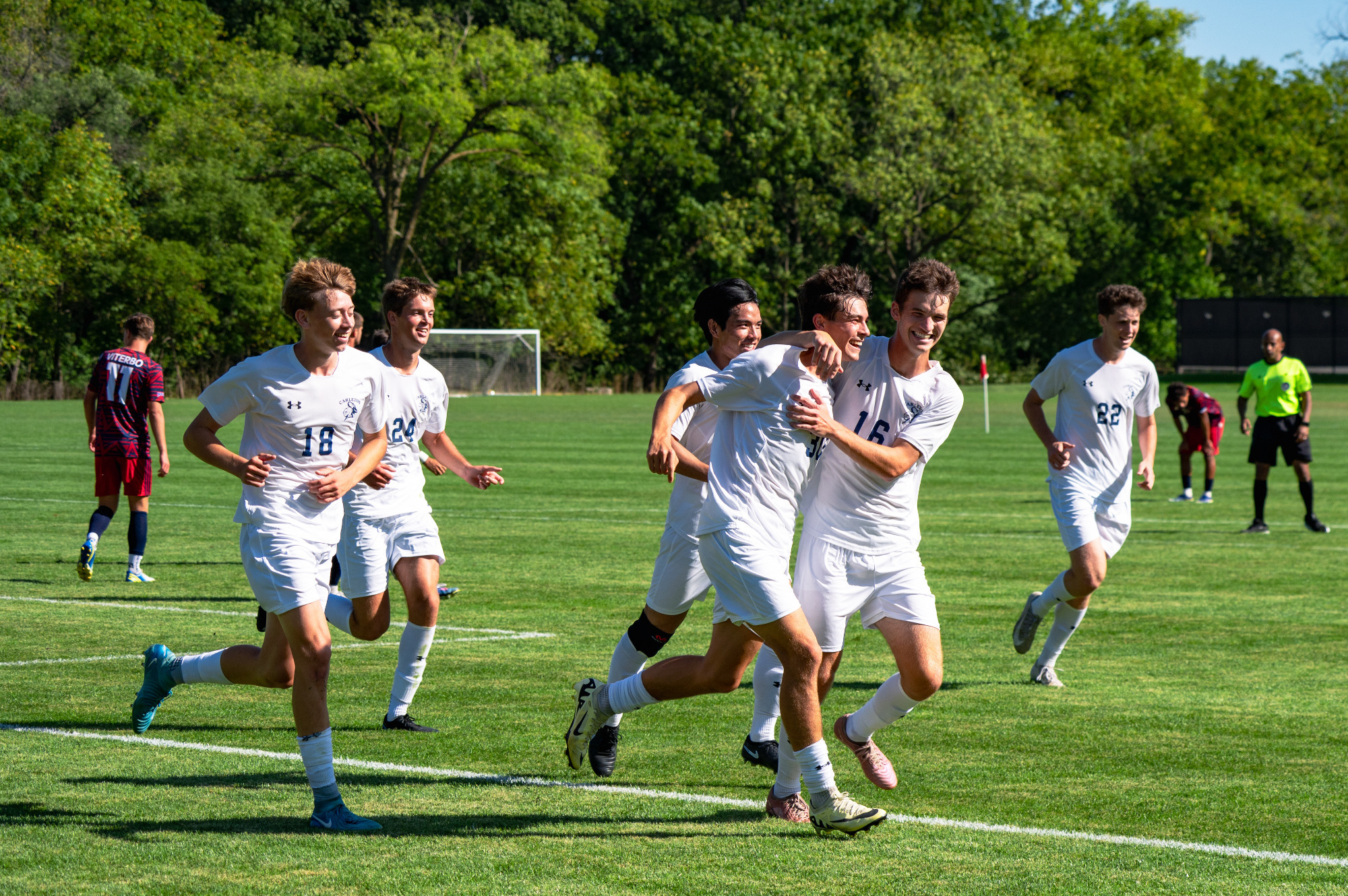 The Knights celebrate Alex Harcourt's goal