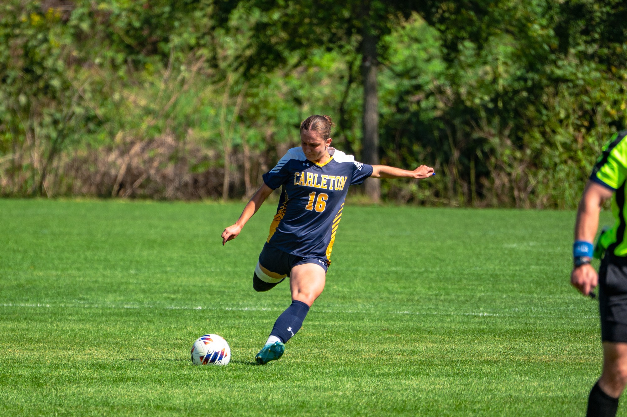 Hadley Twichell kicks the ball downfield