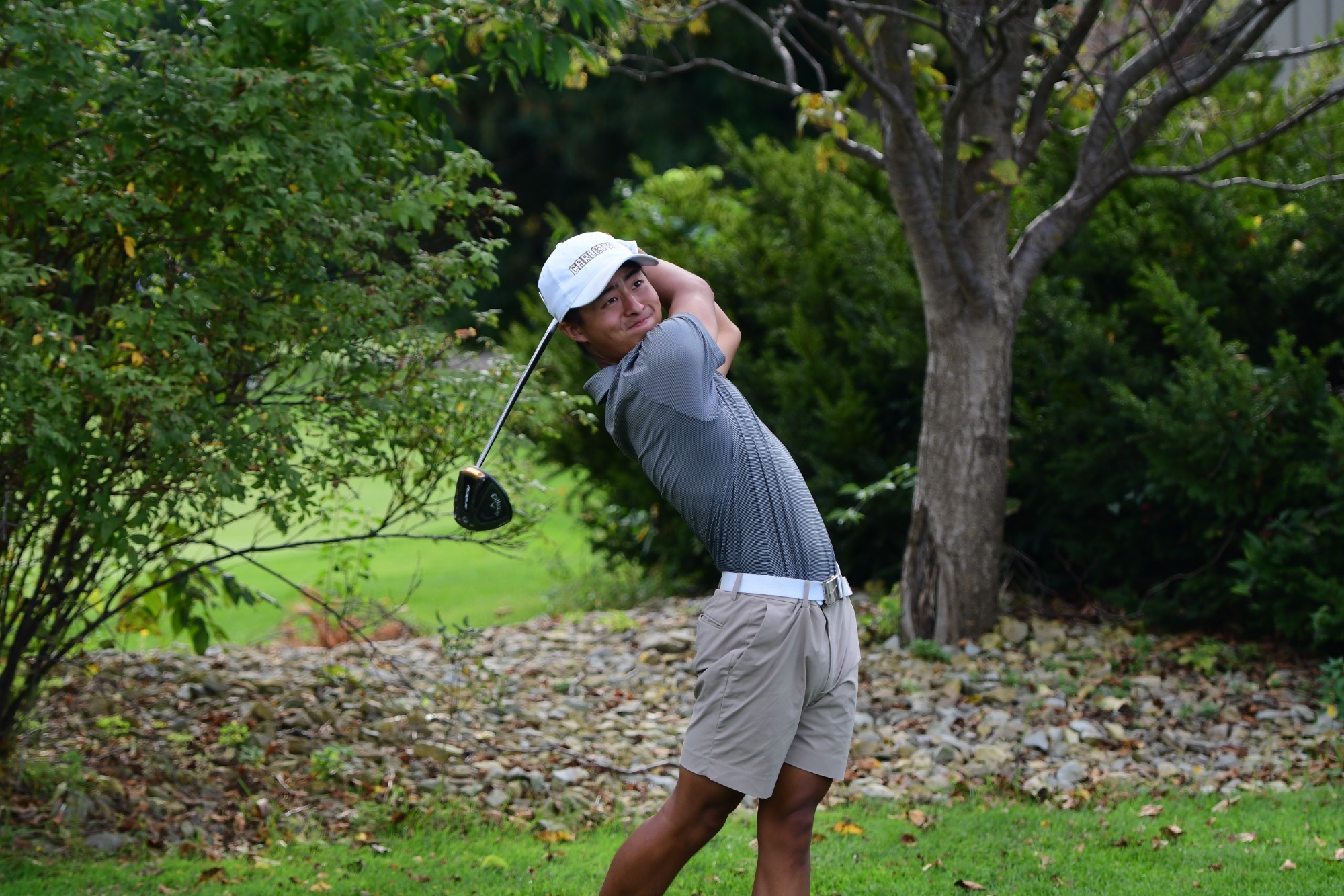 Sam Higaki hitting a driver