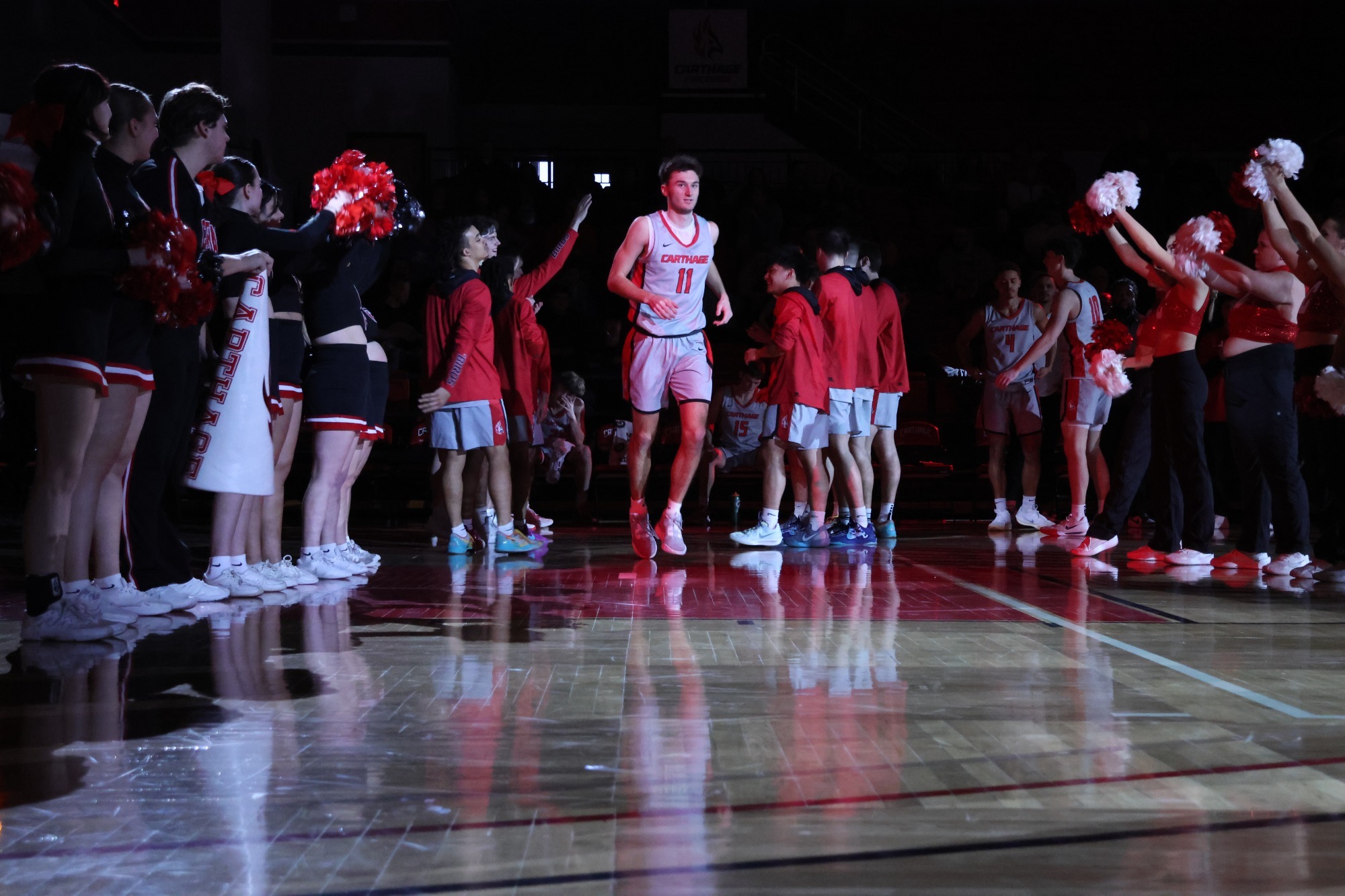 Riley Brooks comes out for the starting lineup 