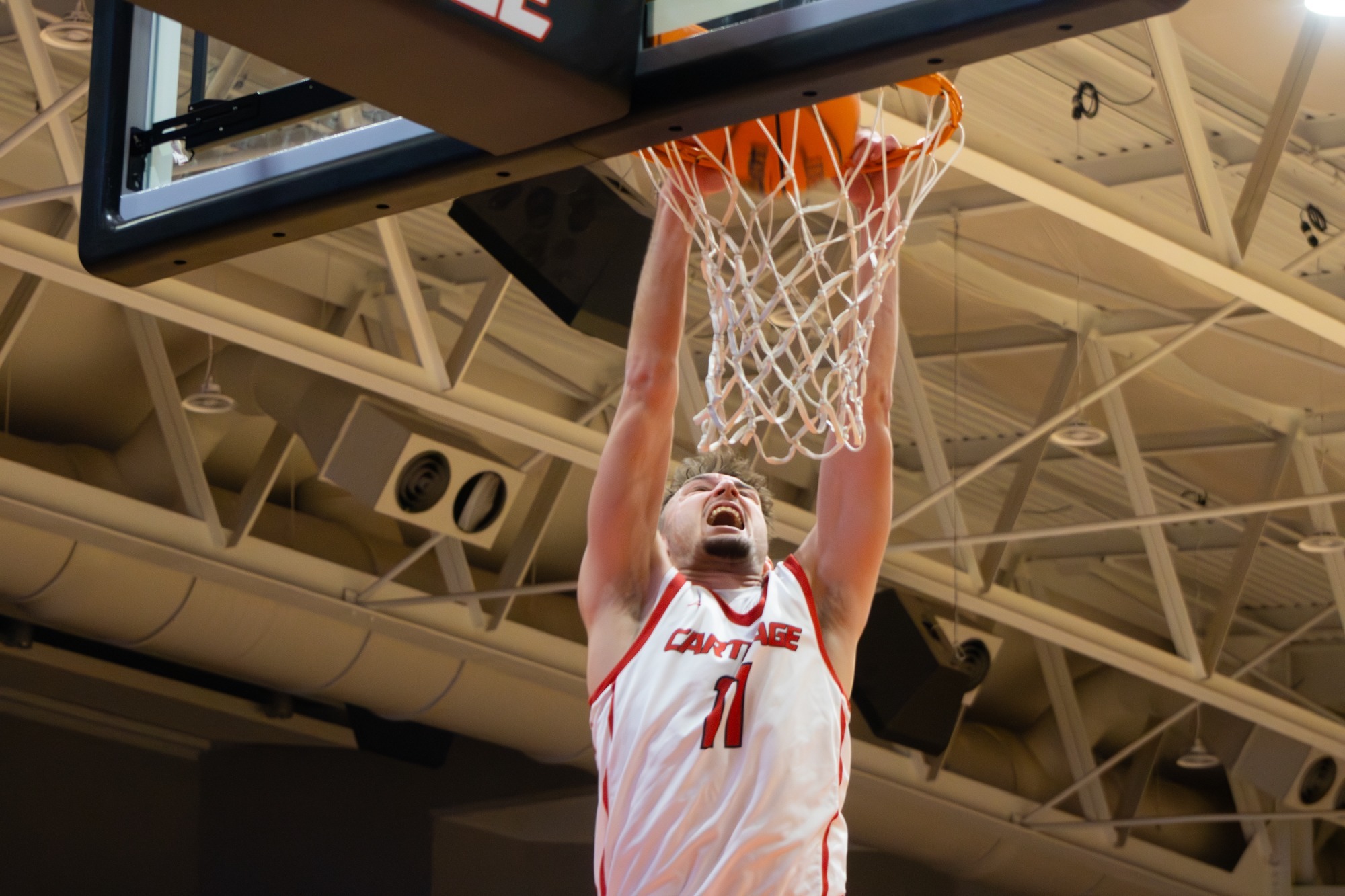 Riley Brooks dunks the ball 