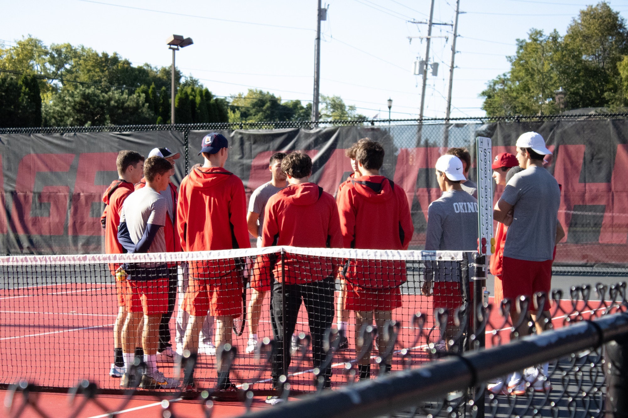 Men's Tennis Team Huddle