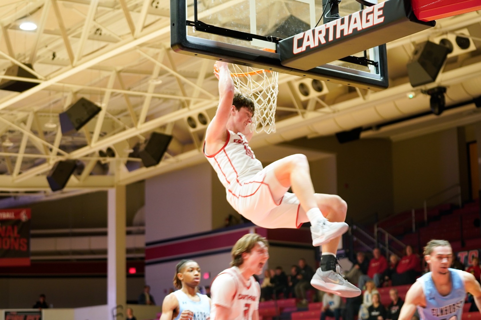 Ryan Johnson dunks the ball 
