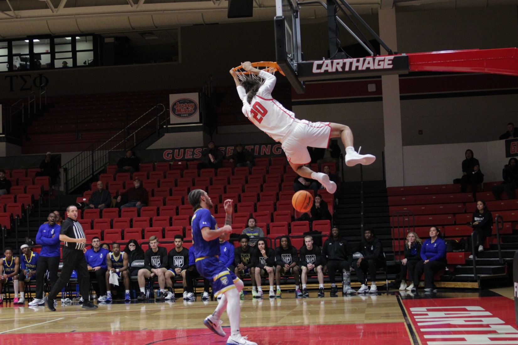 Jabe Haith dunks the ball against North Park 