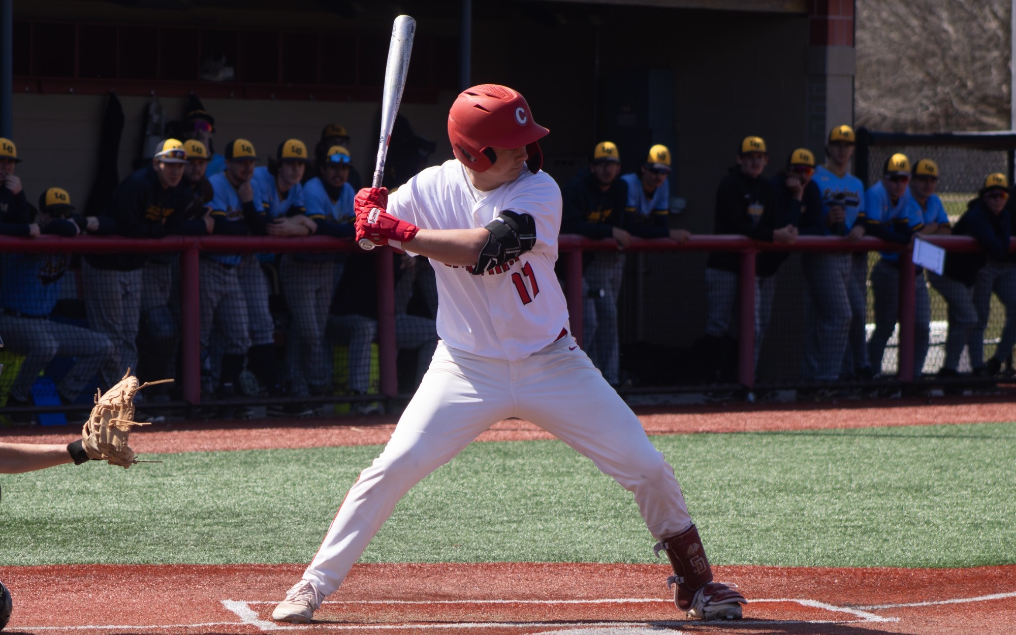 Michael Ossenfort looks to make contact at the plate