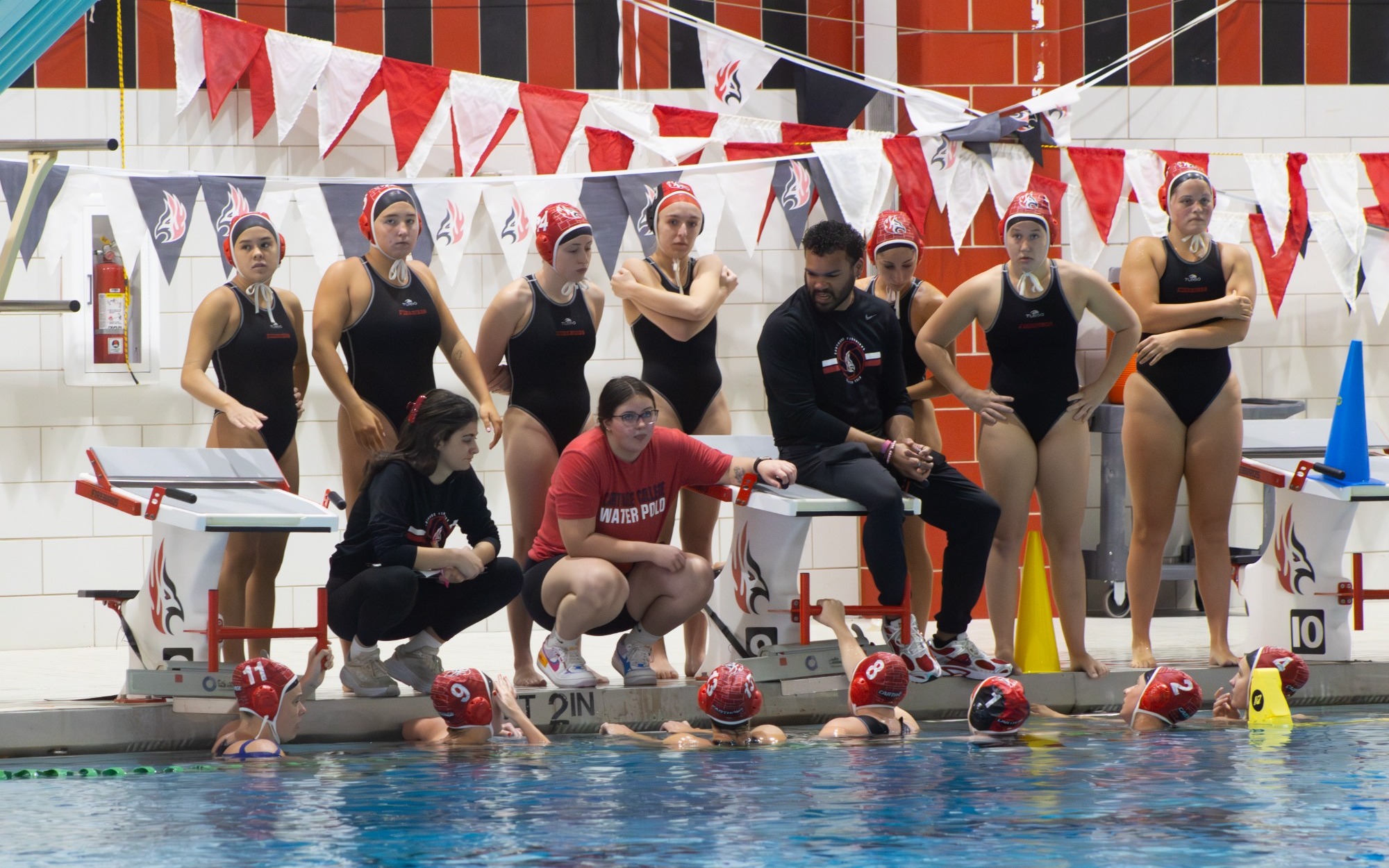 Water Polo gathers during a timeout