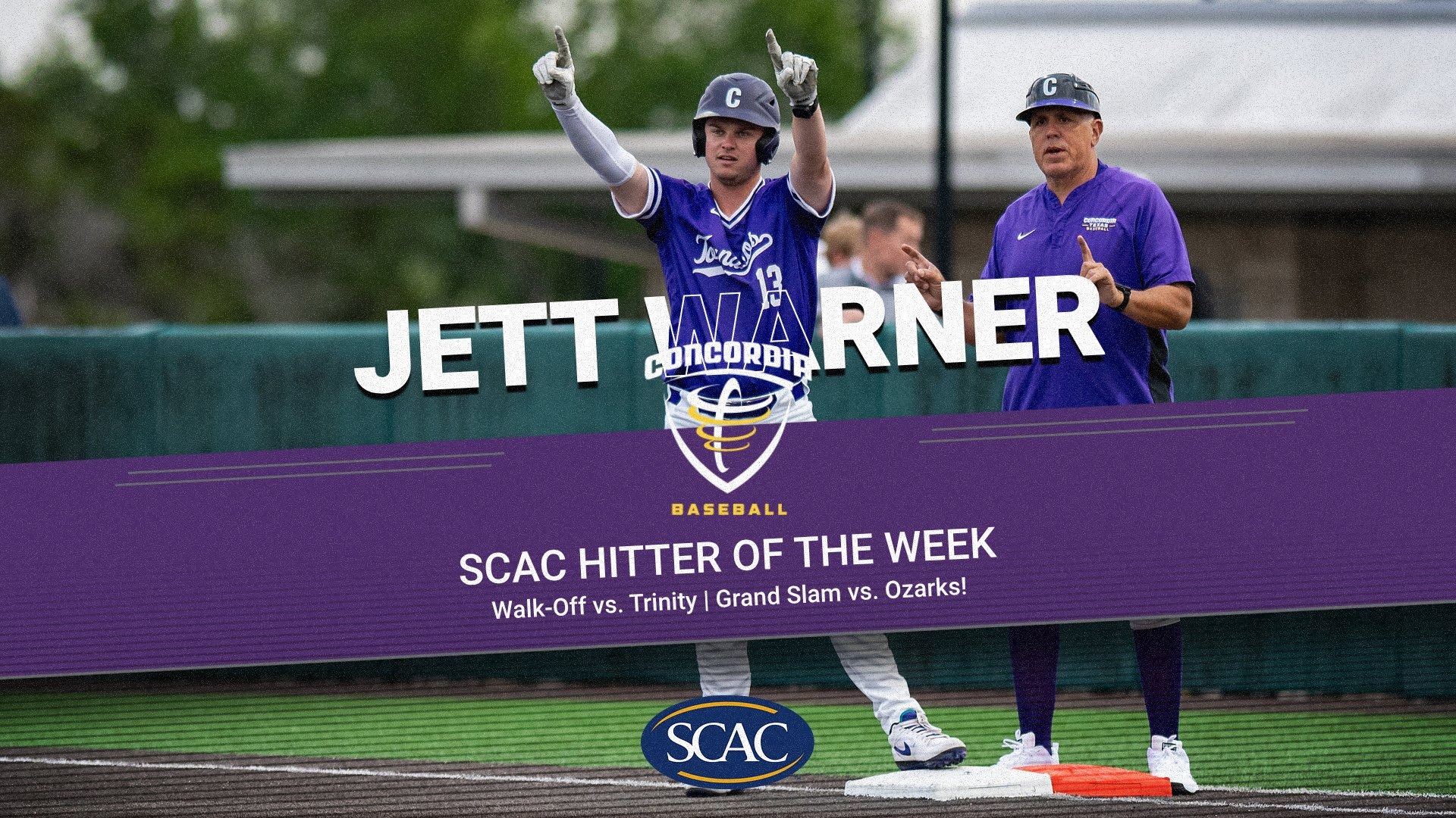 Jett Warner SCAC Hitter of the Week 4.13.26