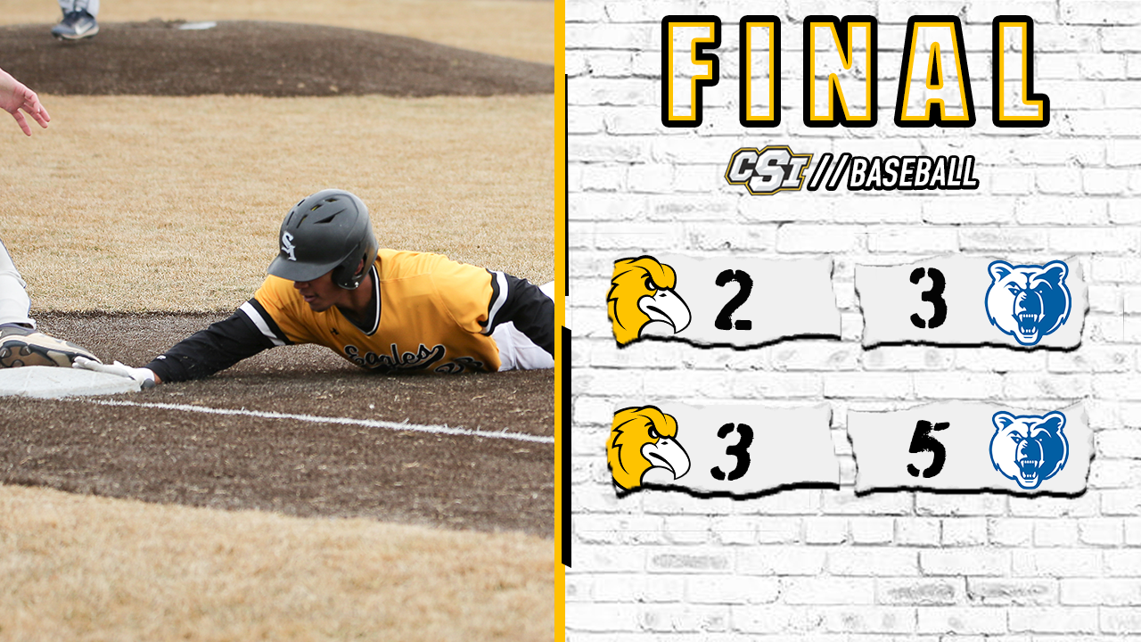 Golden Eagle Baseball battles but falls twice Friday College of