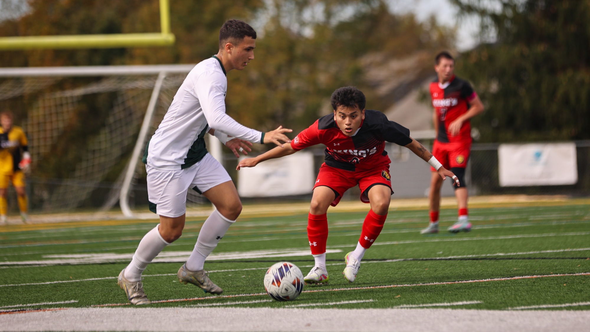 Gianluca D'Alterio playing soccer vs King's College