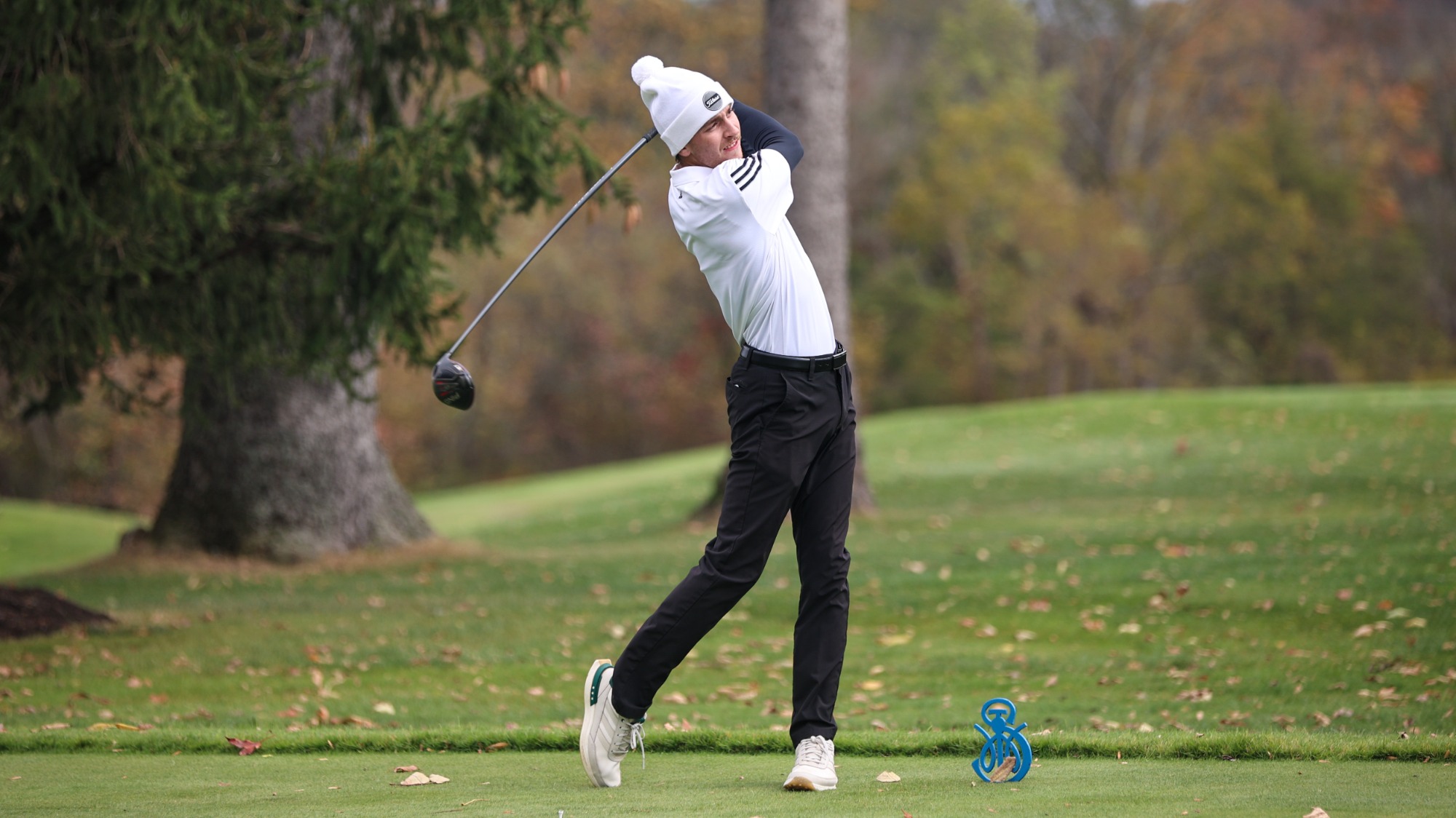 Trent Parkhurst playing golf at Lookaway golf club vs FDU-Florham