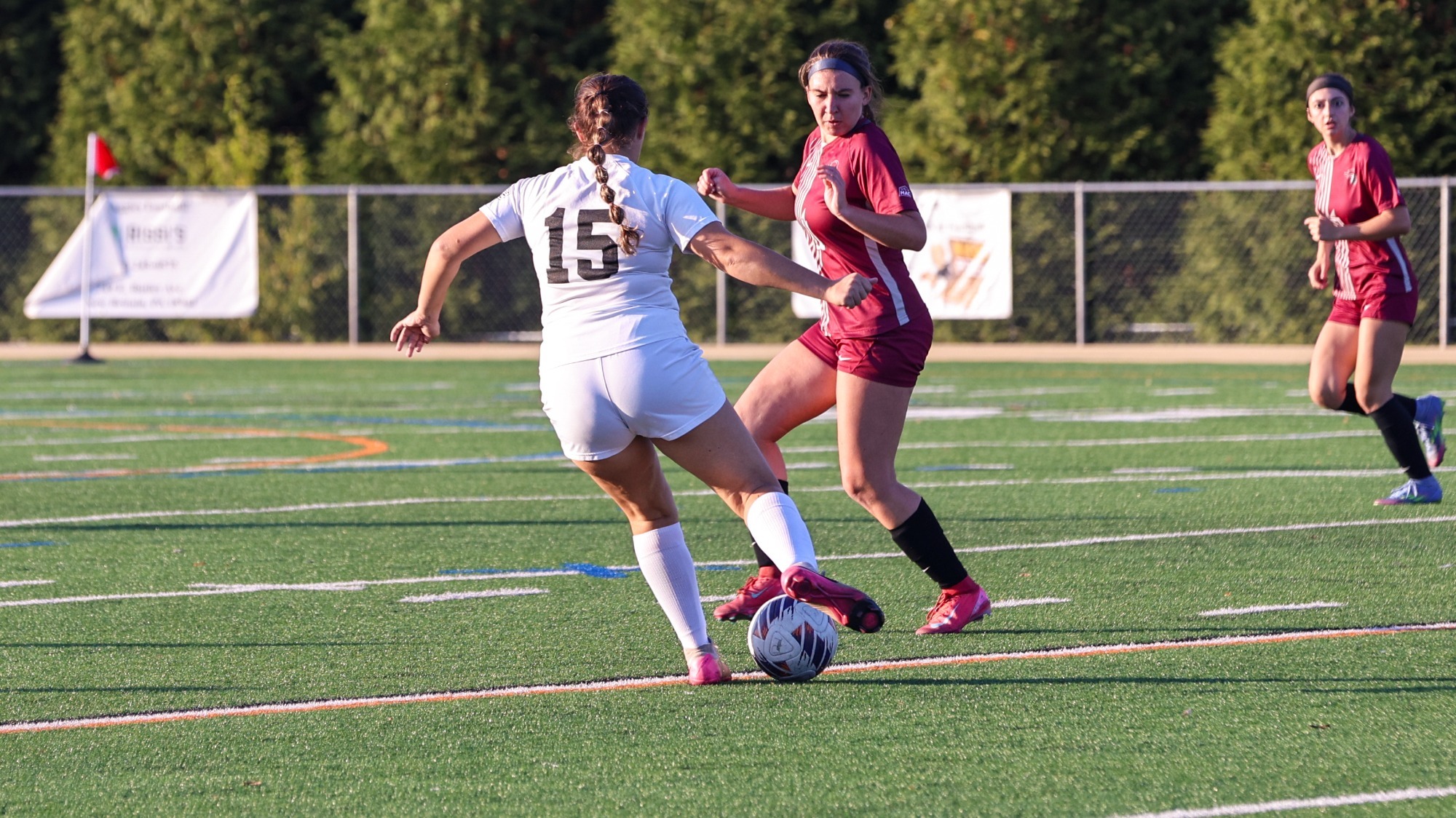 Dekota Barthold playing soccer against Arcadia