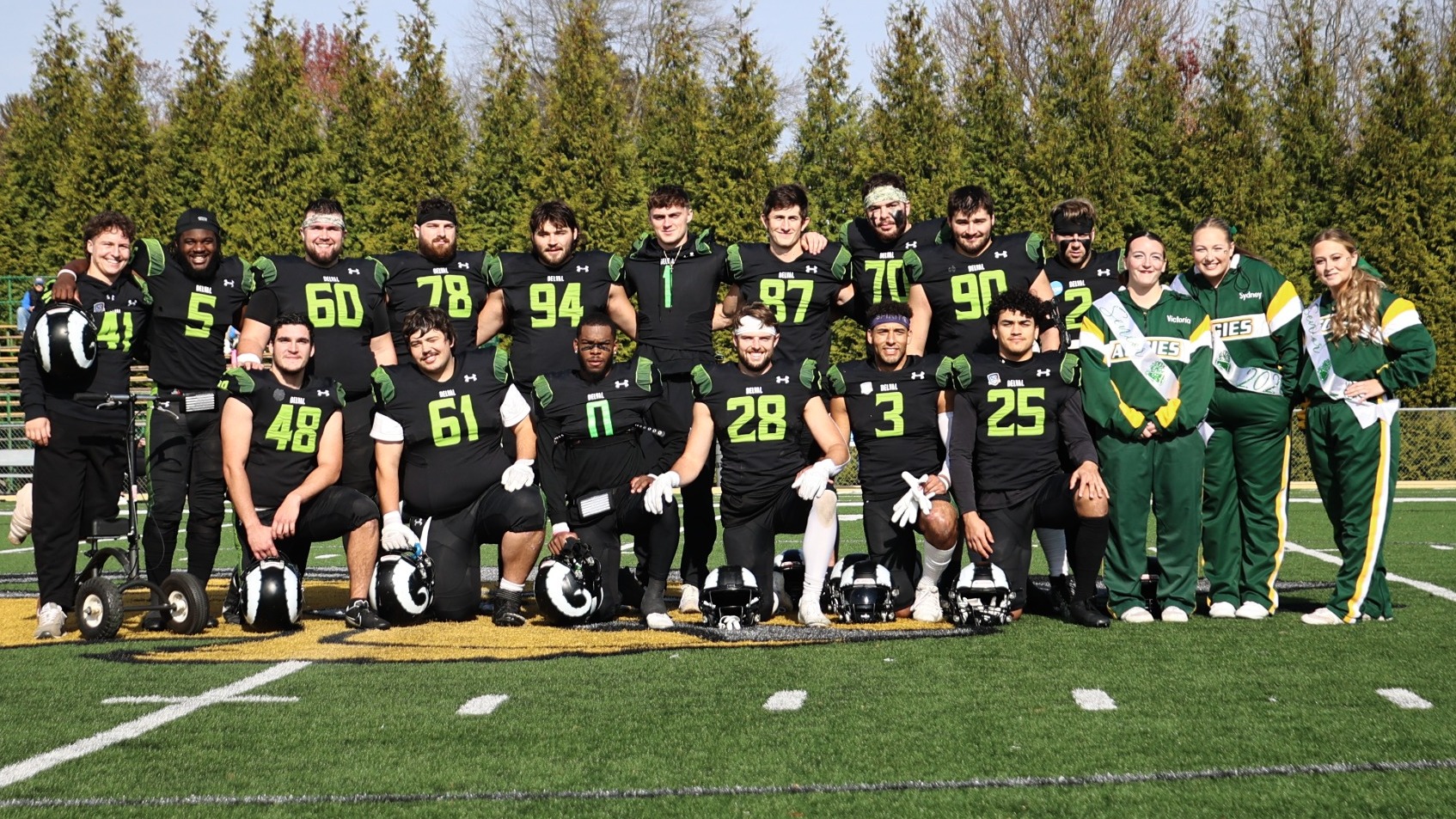 2025 football senior day with cheerleaders