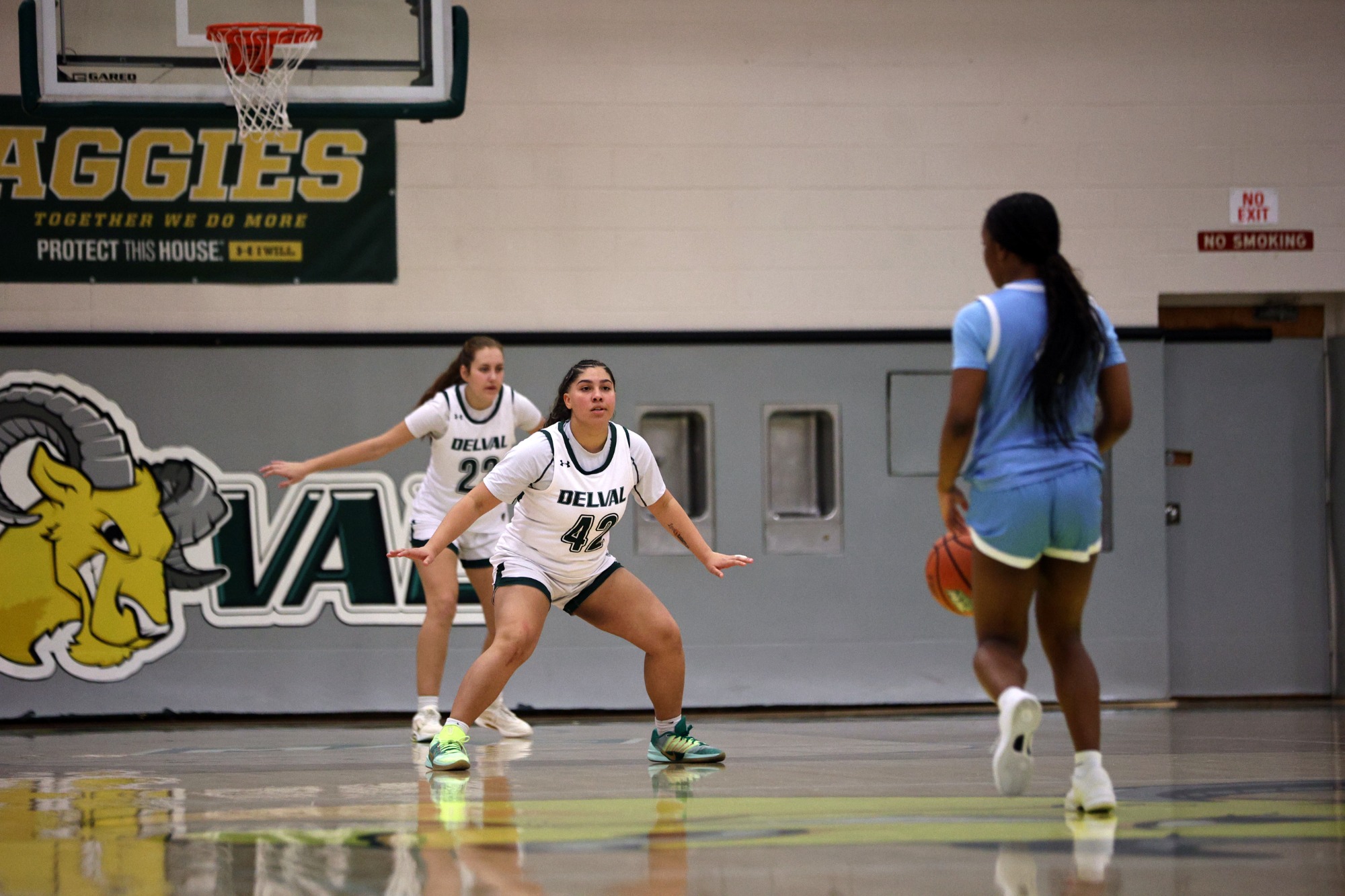 Alexis Lease-Springer playing women's basketball vs. Immaculata