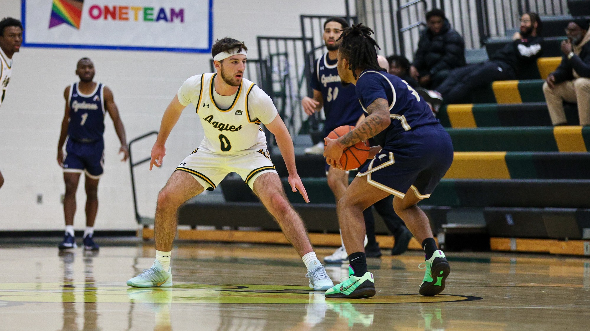 Jake McGinty playing basketball against Centenary (NJ)