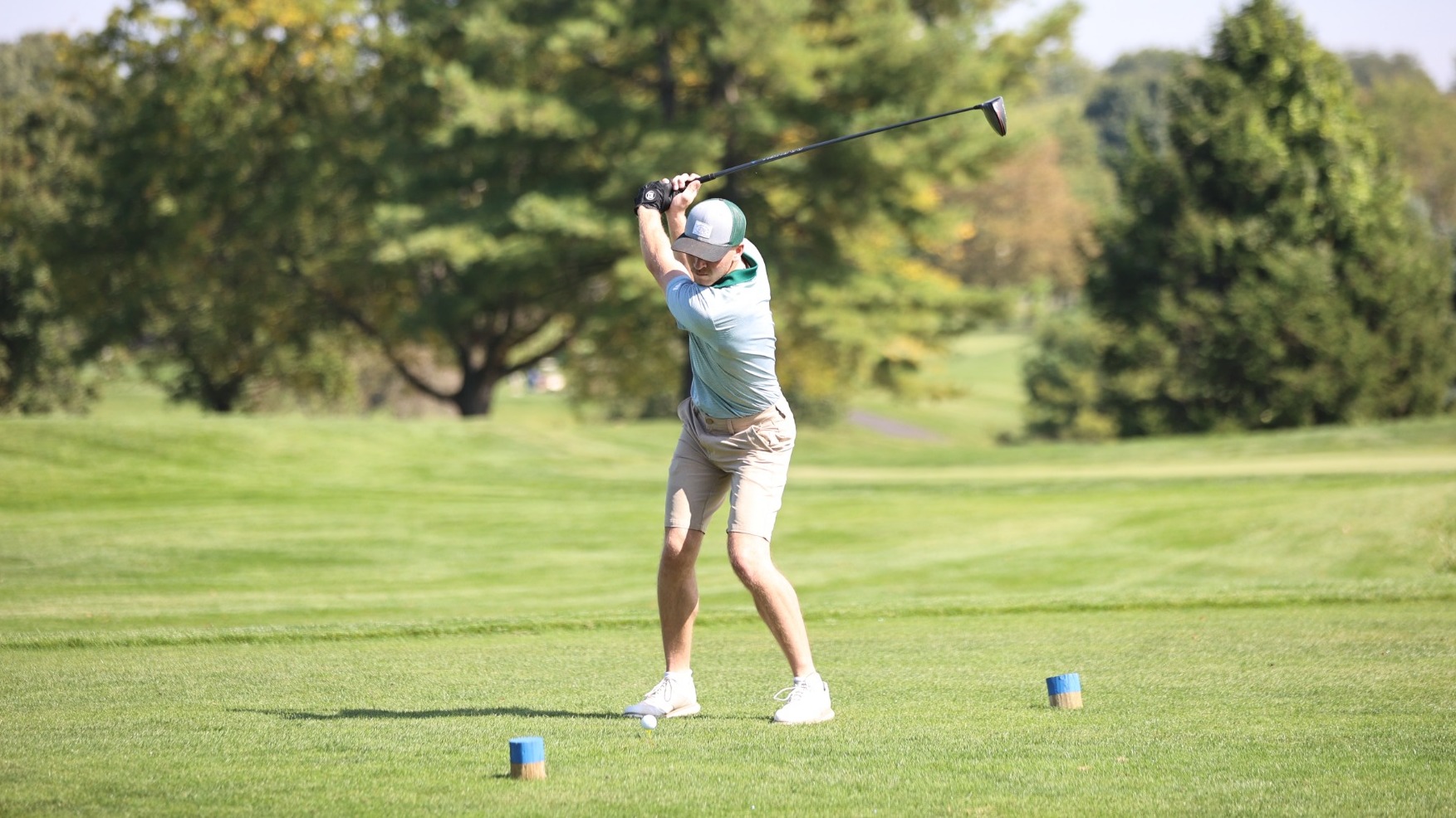 Trent Parkhurst playing golf at Five Ponds