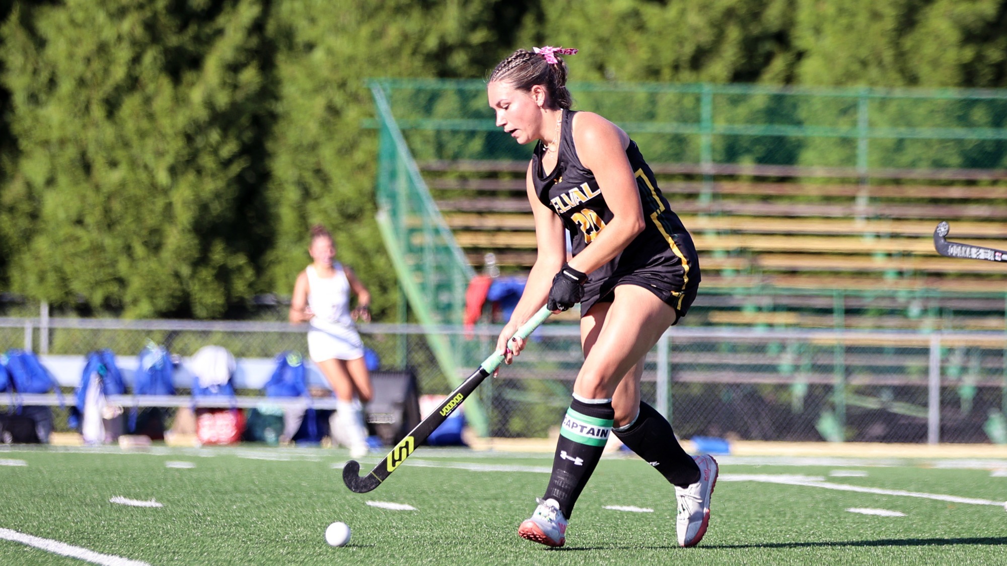 Lillian Plank playing field hockey vs. Misericordia 