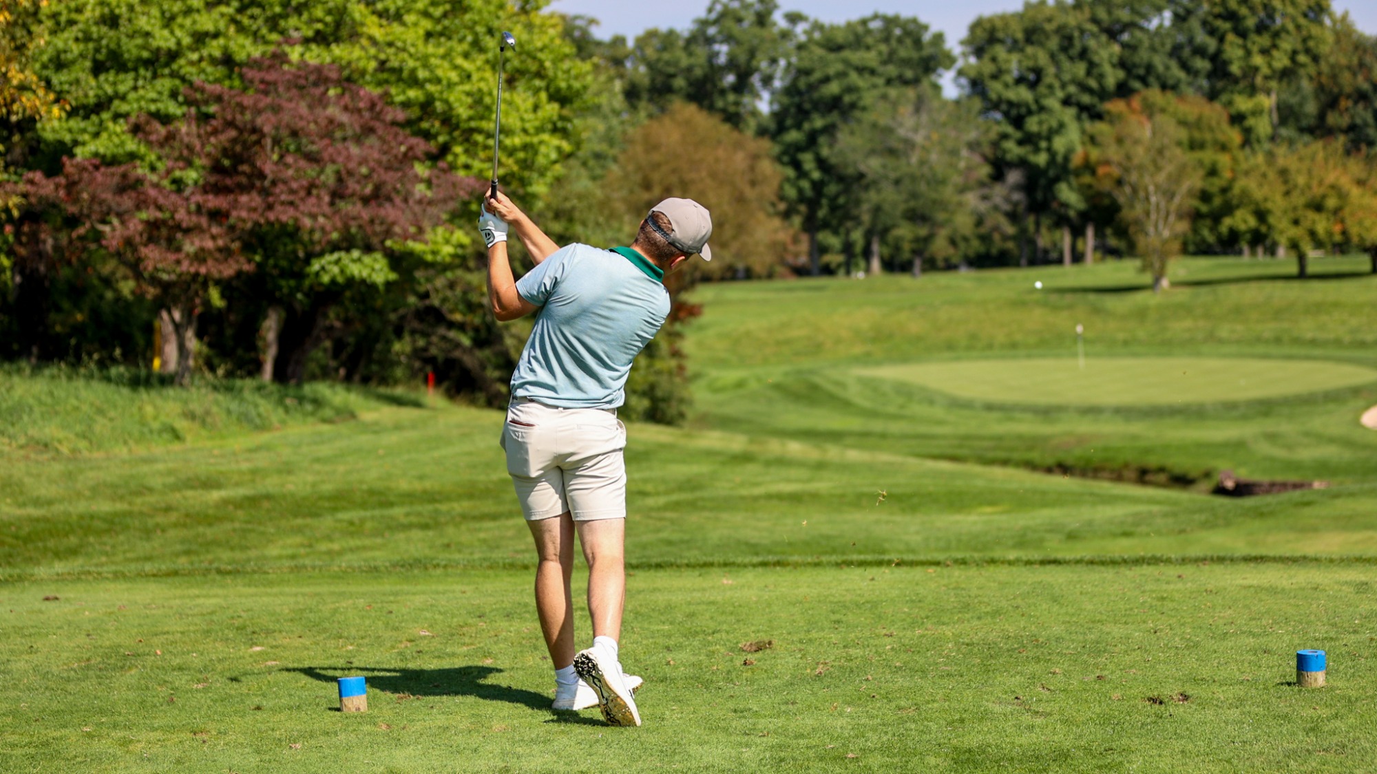 Patrick Taylor playing golf at Five Ponds GC