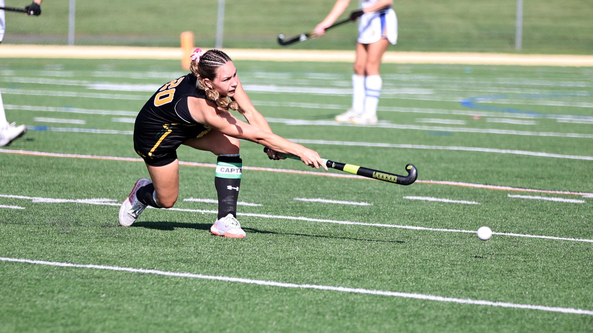 Lillian Plank playing field hockey vs. Misericordia