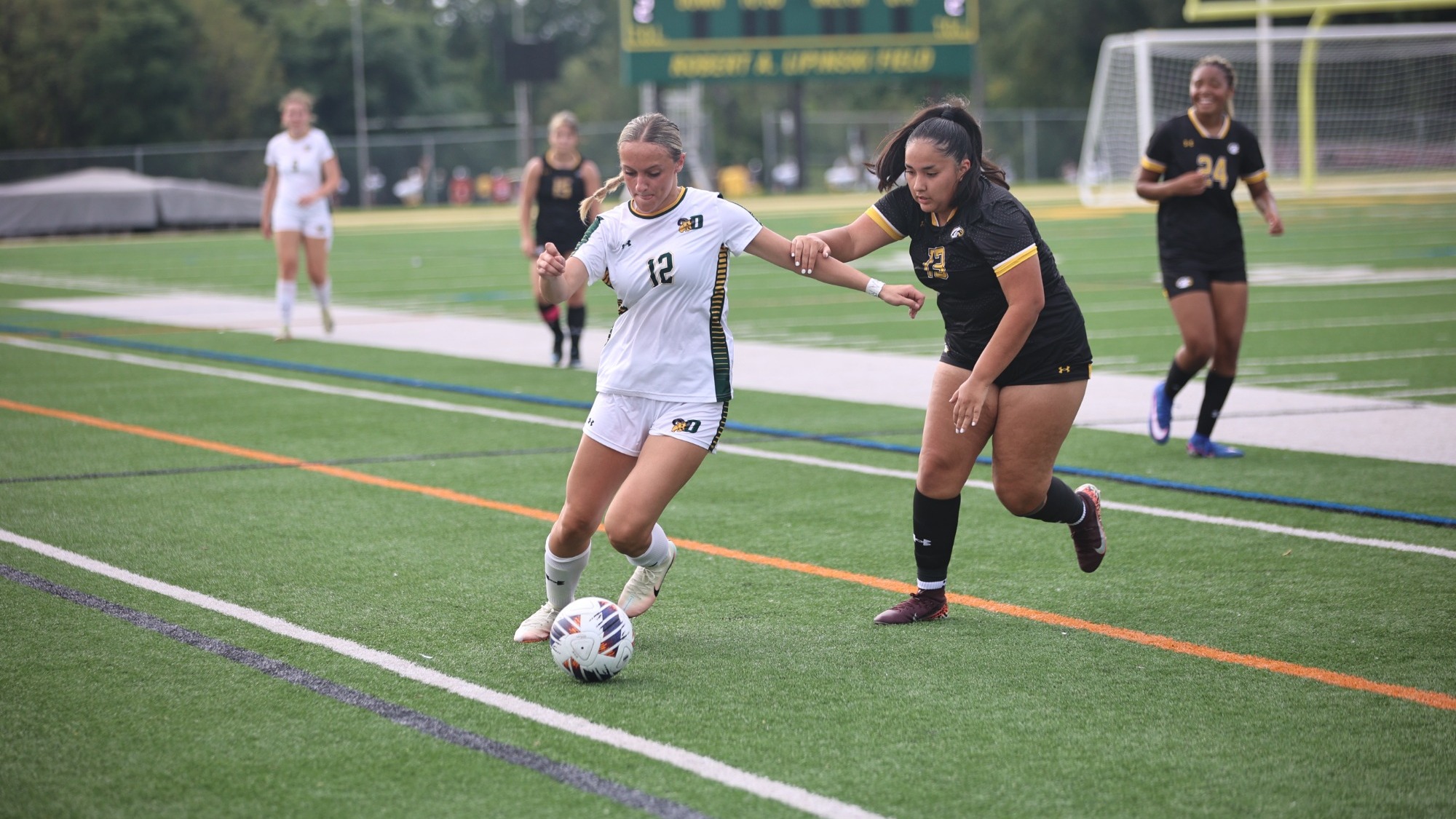 Marissa Rogers playing soccer against Cedar Crest
