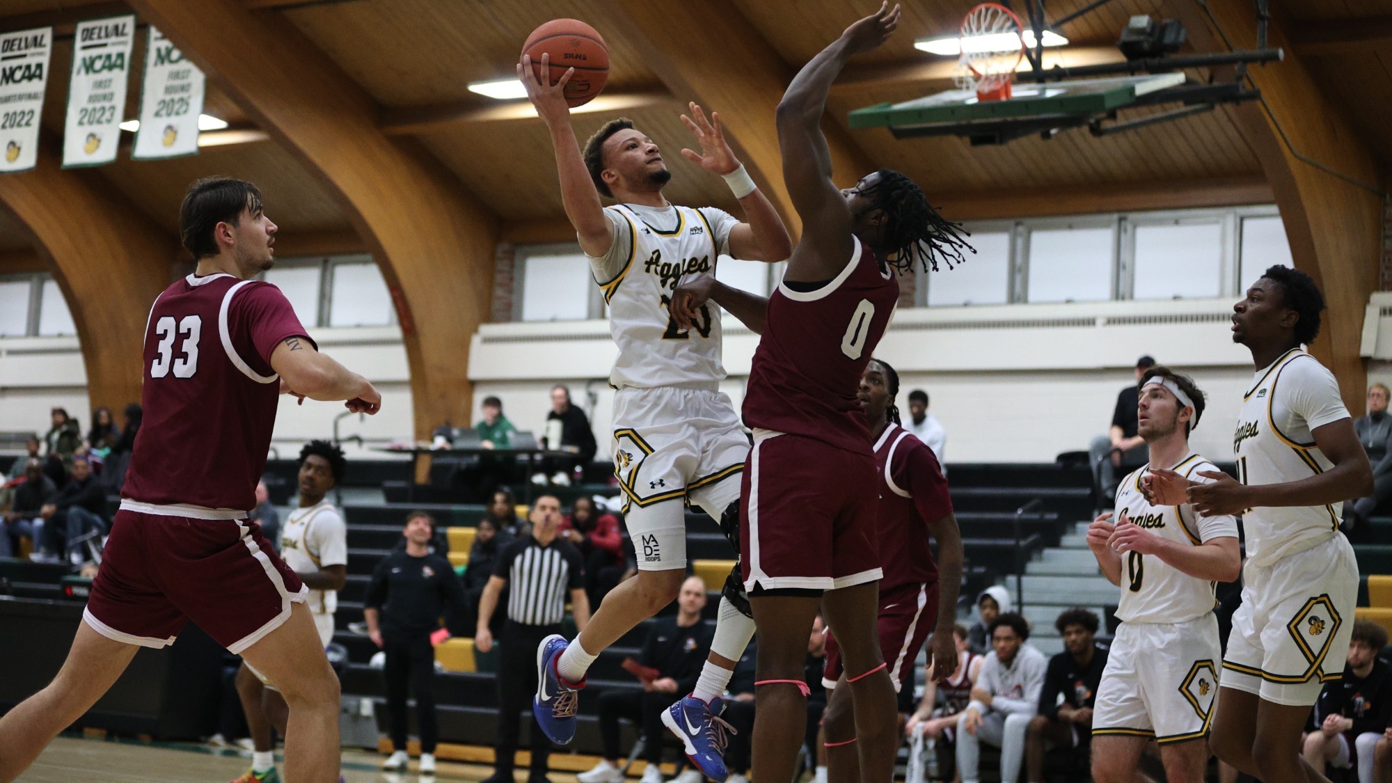 Jeremiah Lee playing basketball against Arcadia