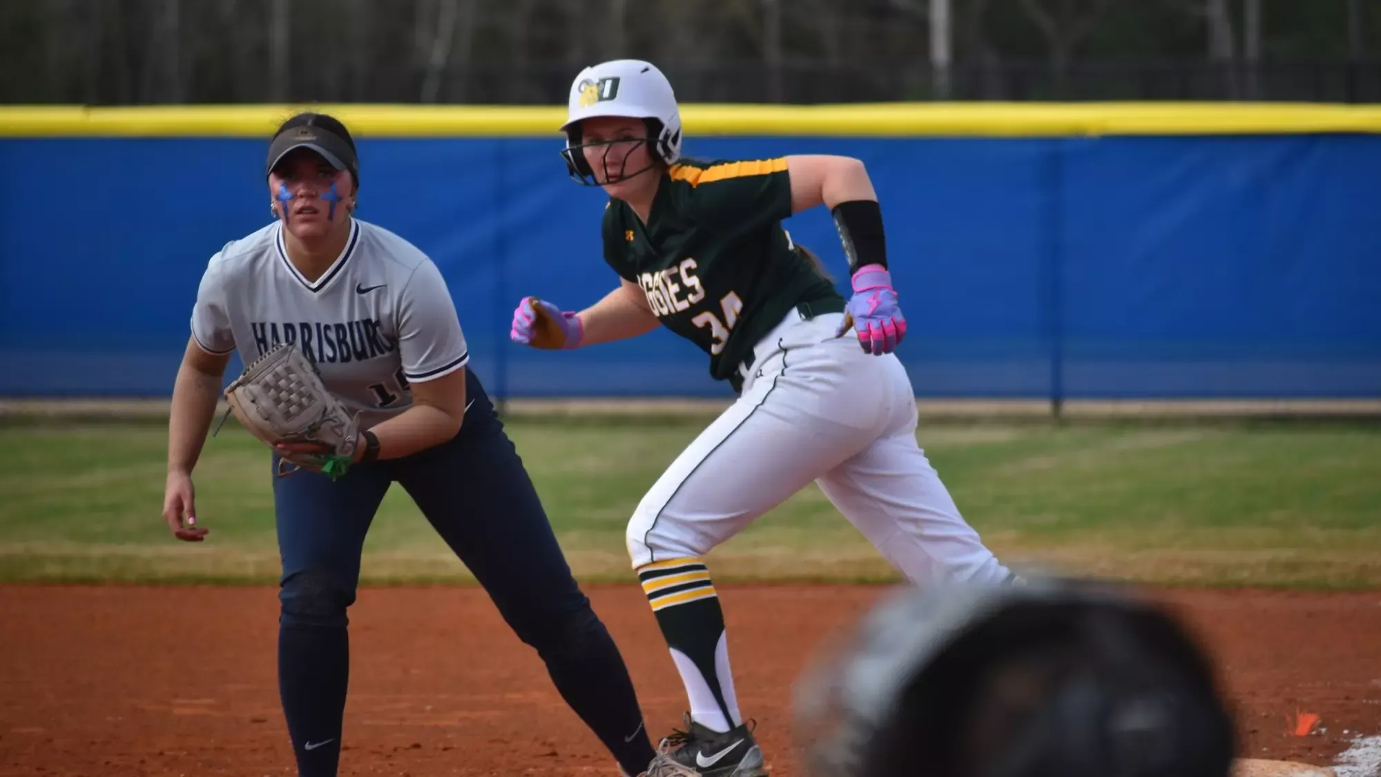 Laila Murray playing softball vs. Penn State Harrisburg