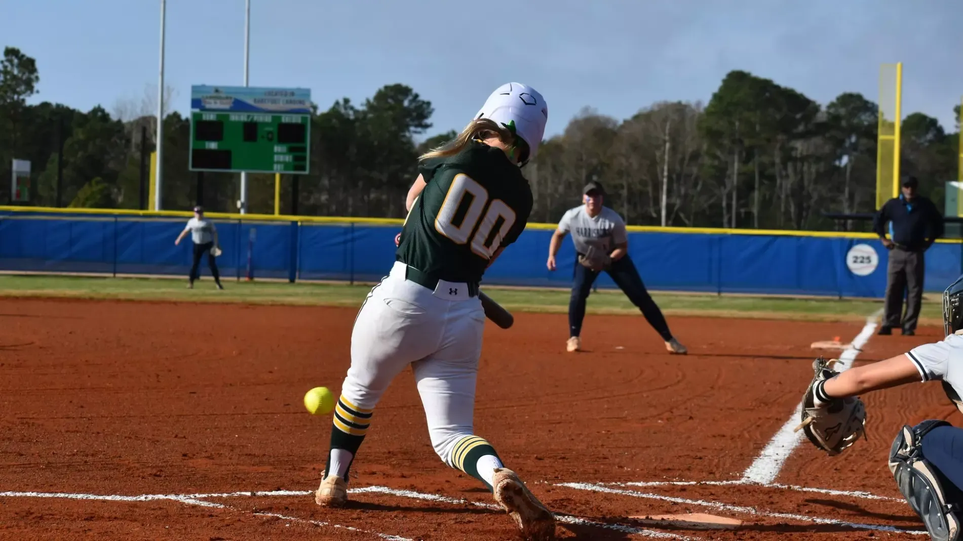 Kenzie Boyd playing softball vs. Penn State Harrisburg