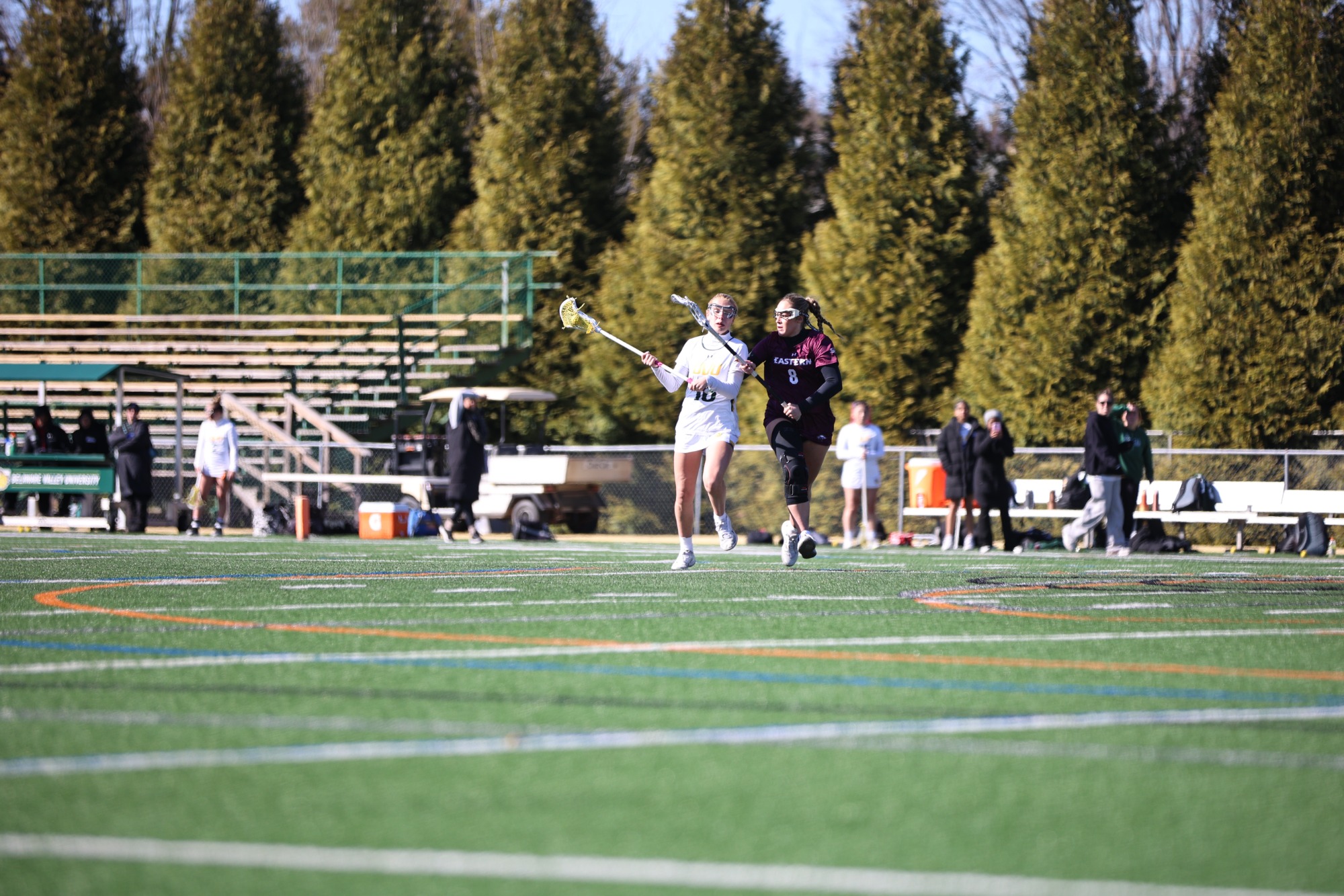 Daisy Kovacs playing women's lacrosse vs. Eastern