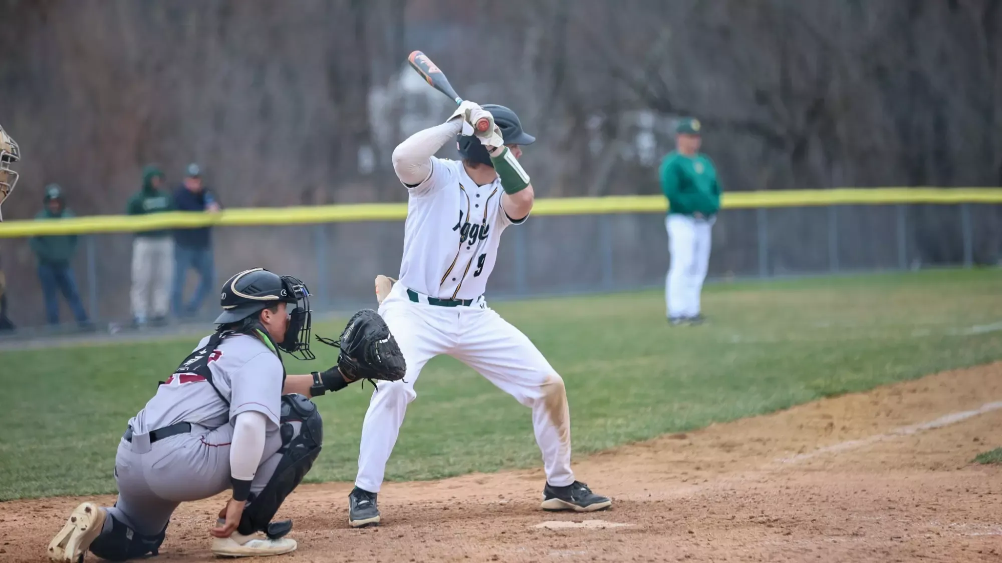 Nathan Fisher playing baseball against Stevens IT