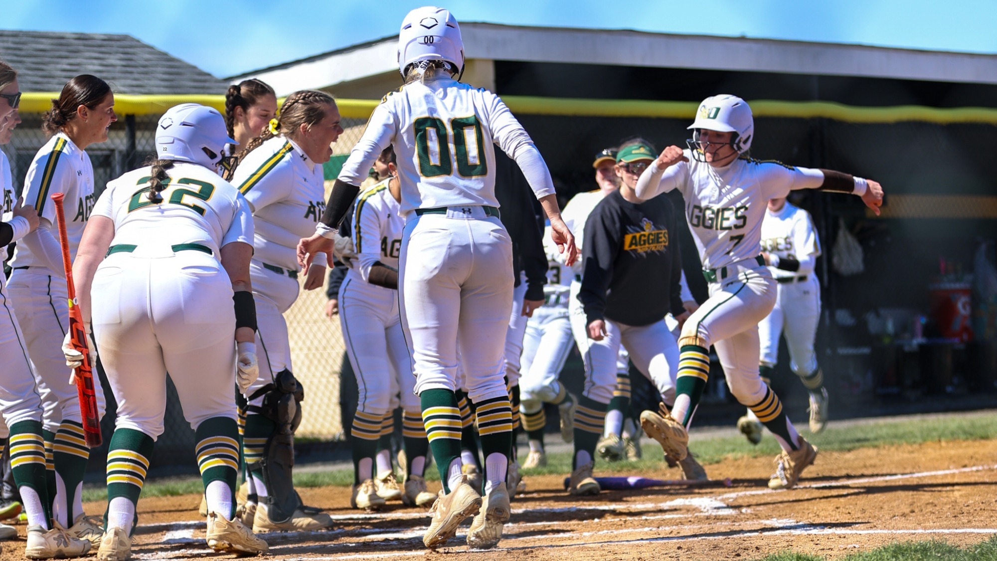 Angelina Bresnen running home after a homerun