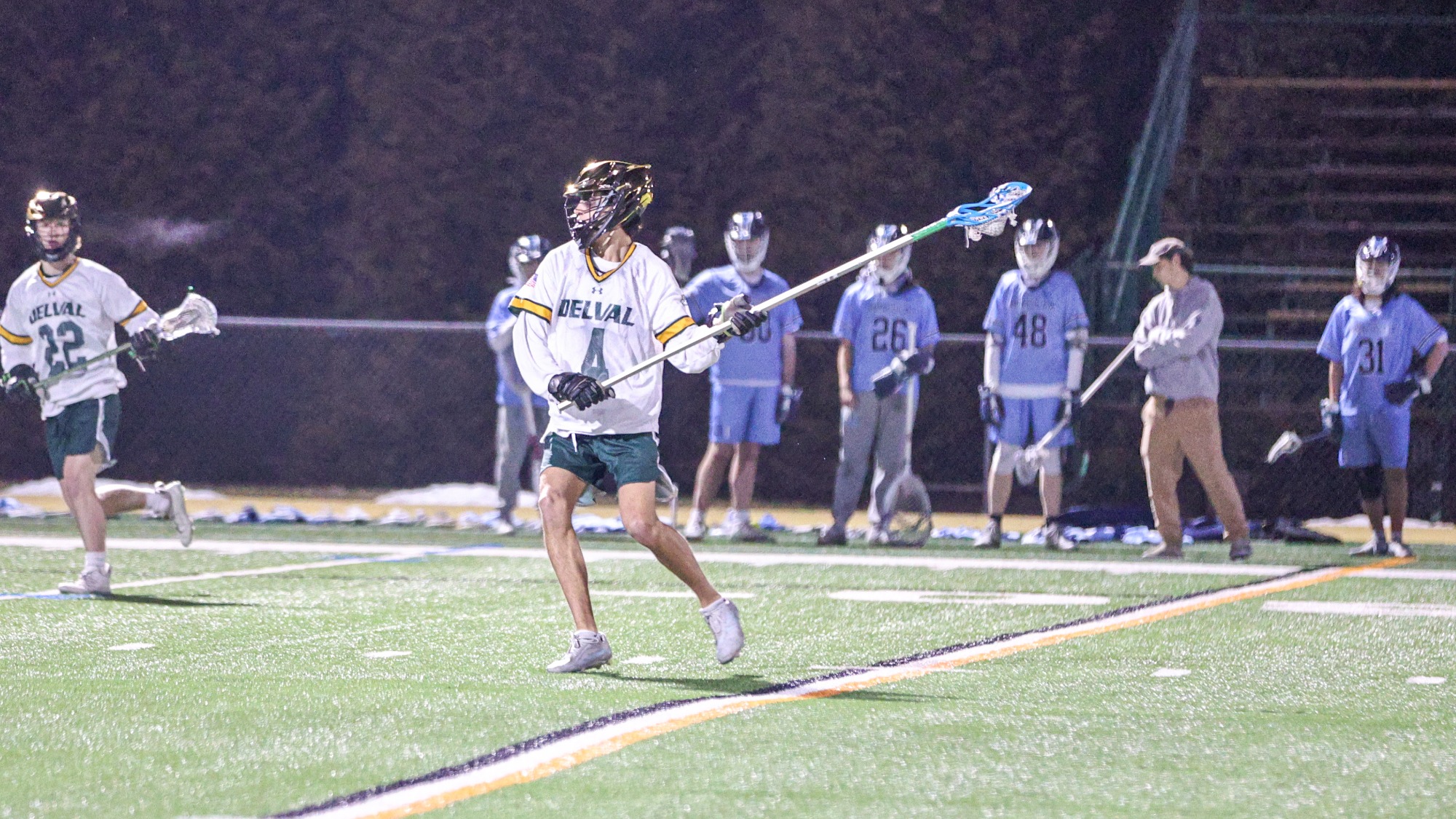 James Caddot playing lacrosse against Immaculata