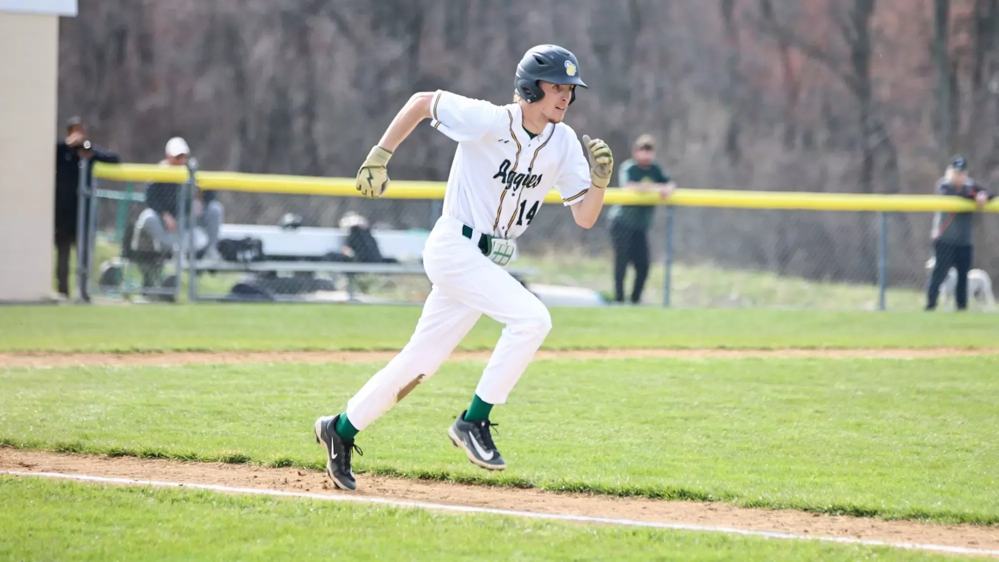 Lucas Santise playing baseball against Valley Forge