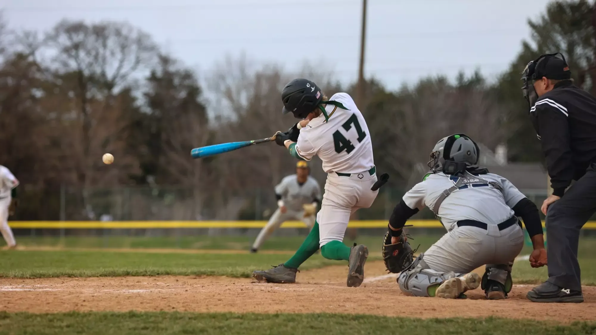 Liam Martin playing baseball against Valley Forge
