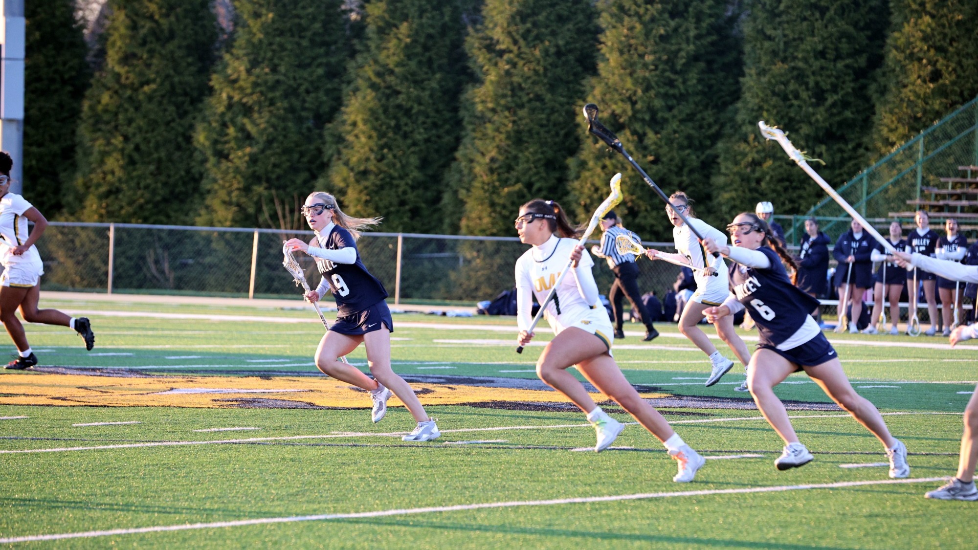 Charley Lengel-Kramer playing women's lacrosse vs. Lebanon Valley