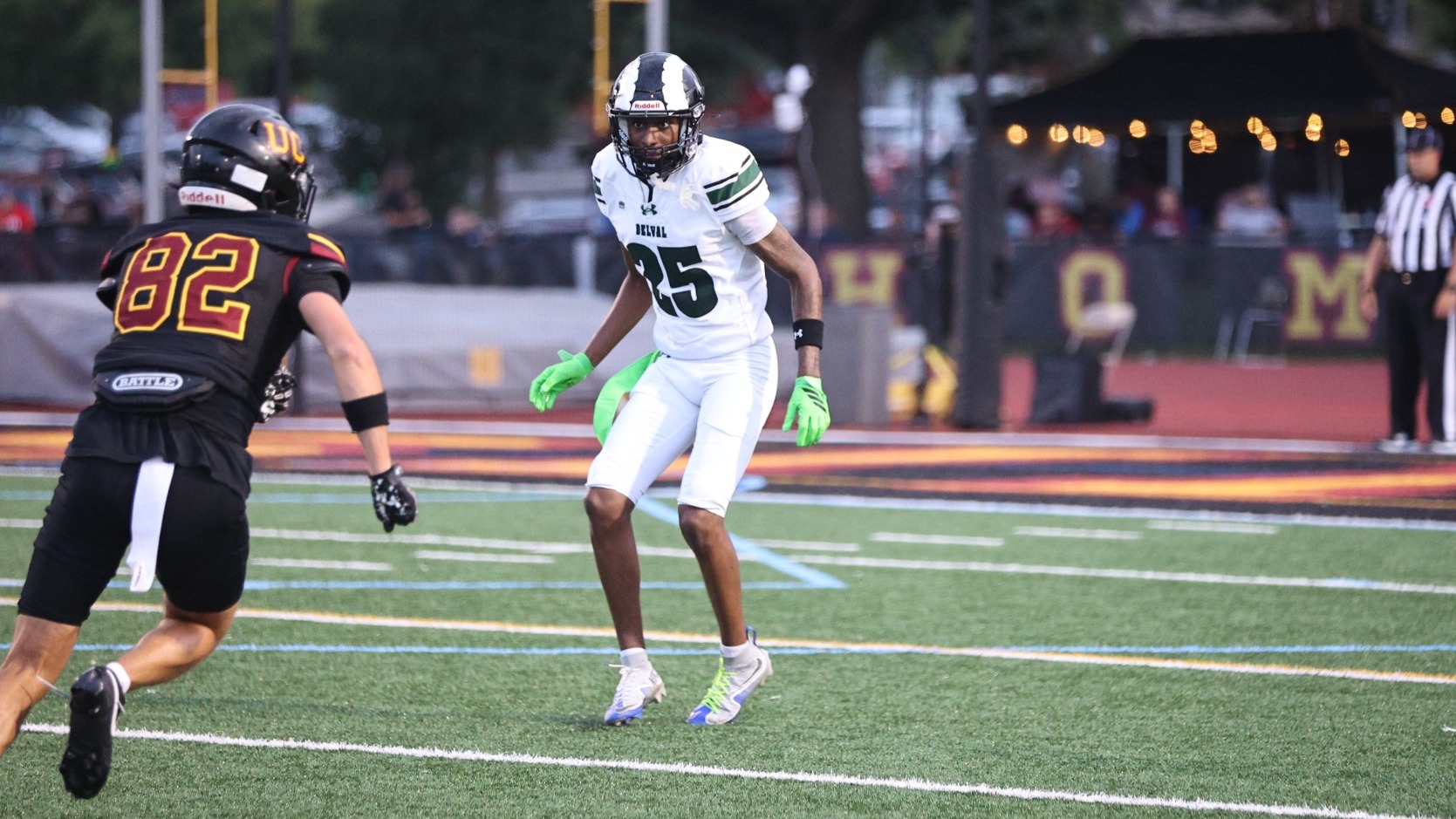 Kimir Stephenson playing football against Ursinus