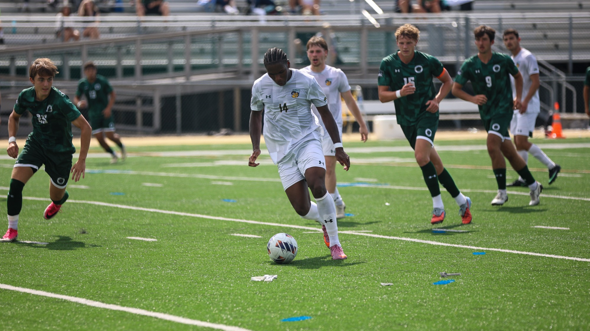 Zydan Stewart playing soccer against Stevenson