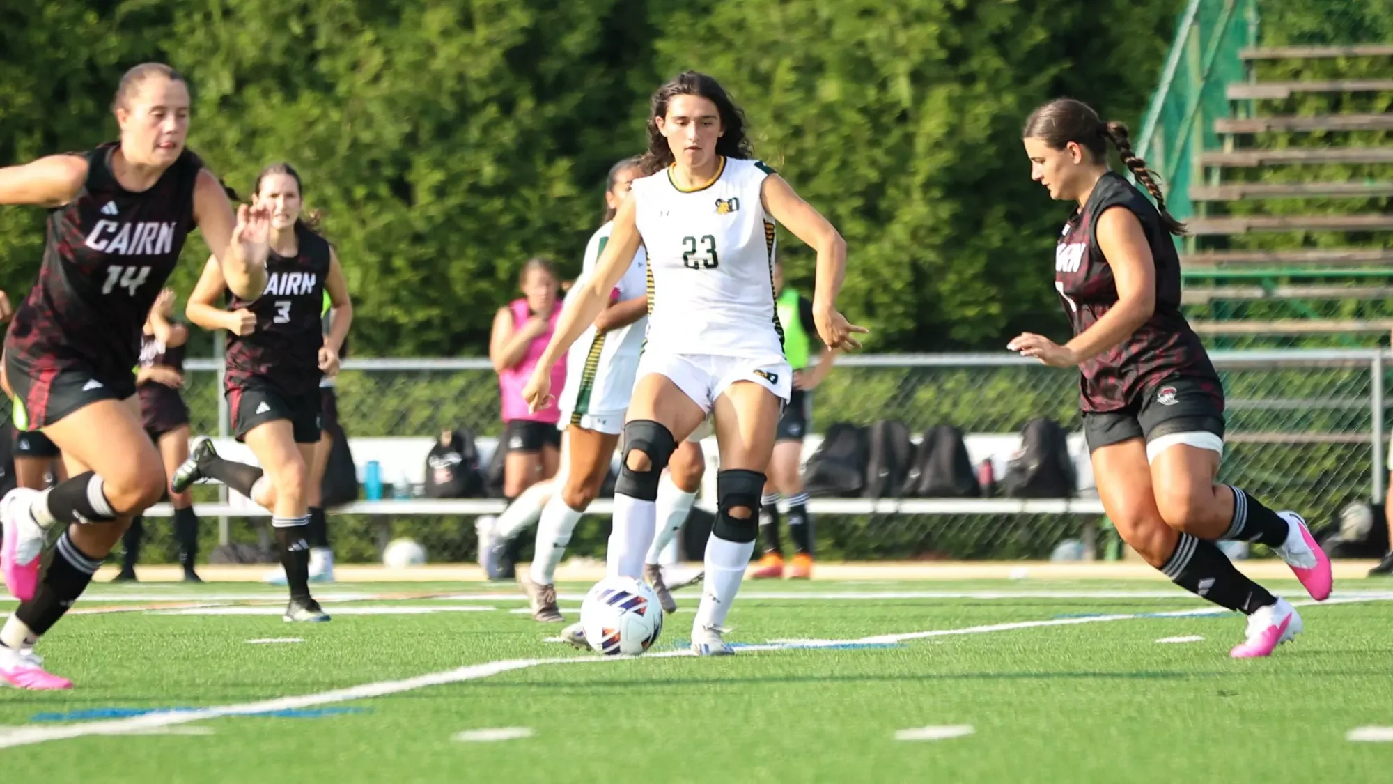 Gianna Grassifulli playing soccer against Cairn