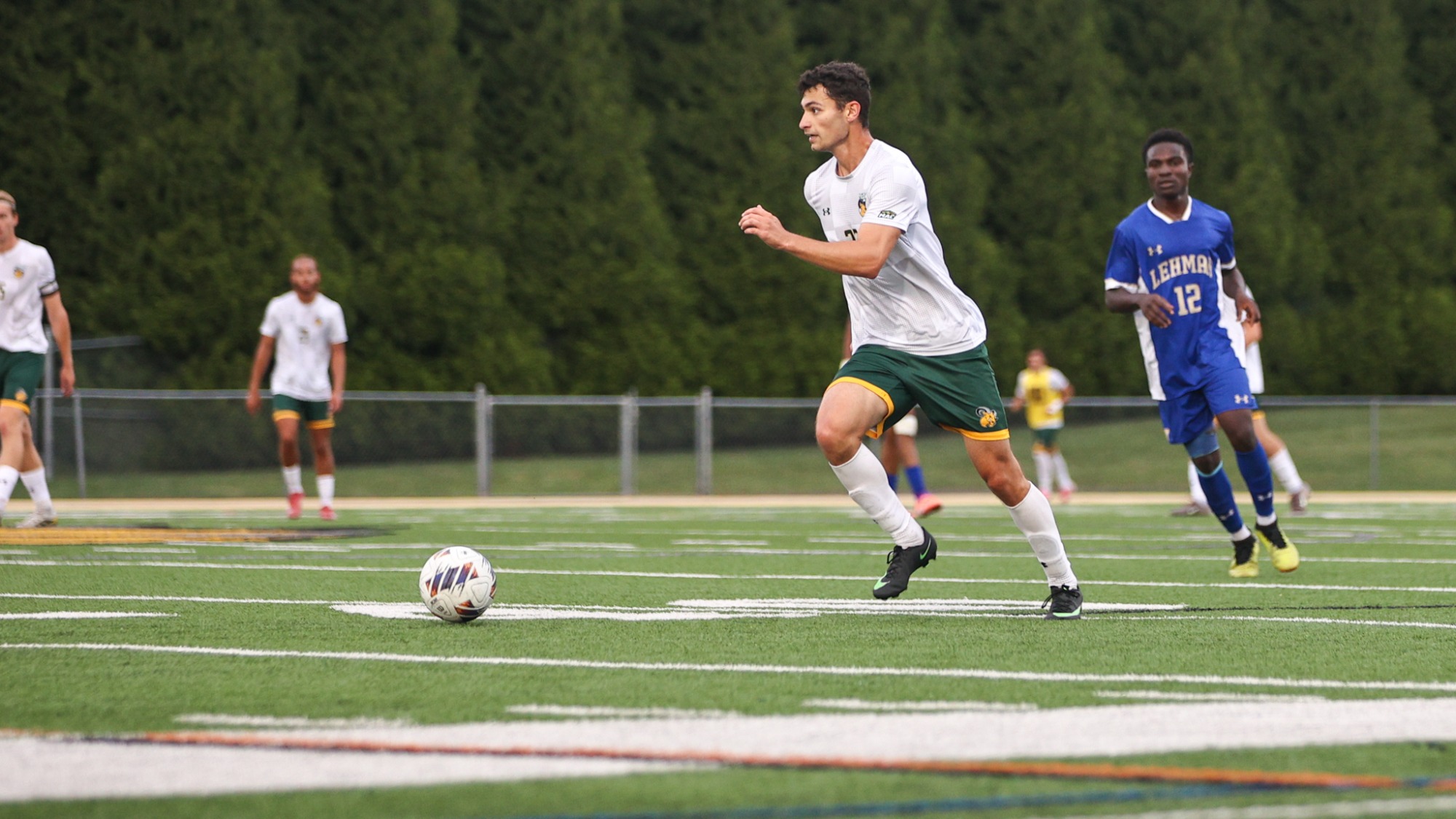 Roy Hevener playing soccer against Lehman