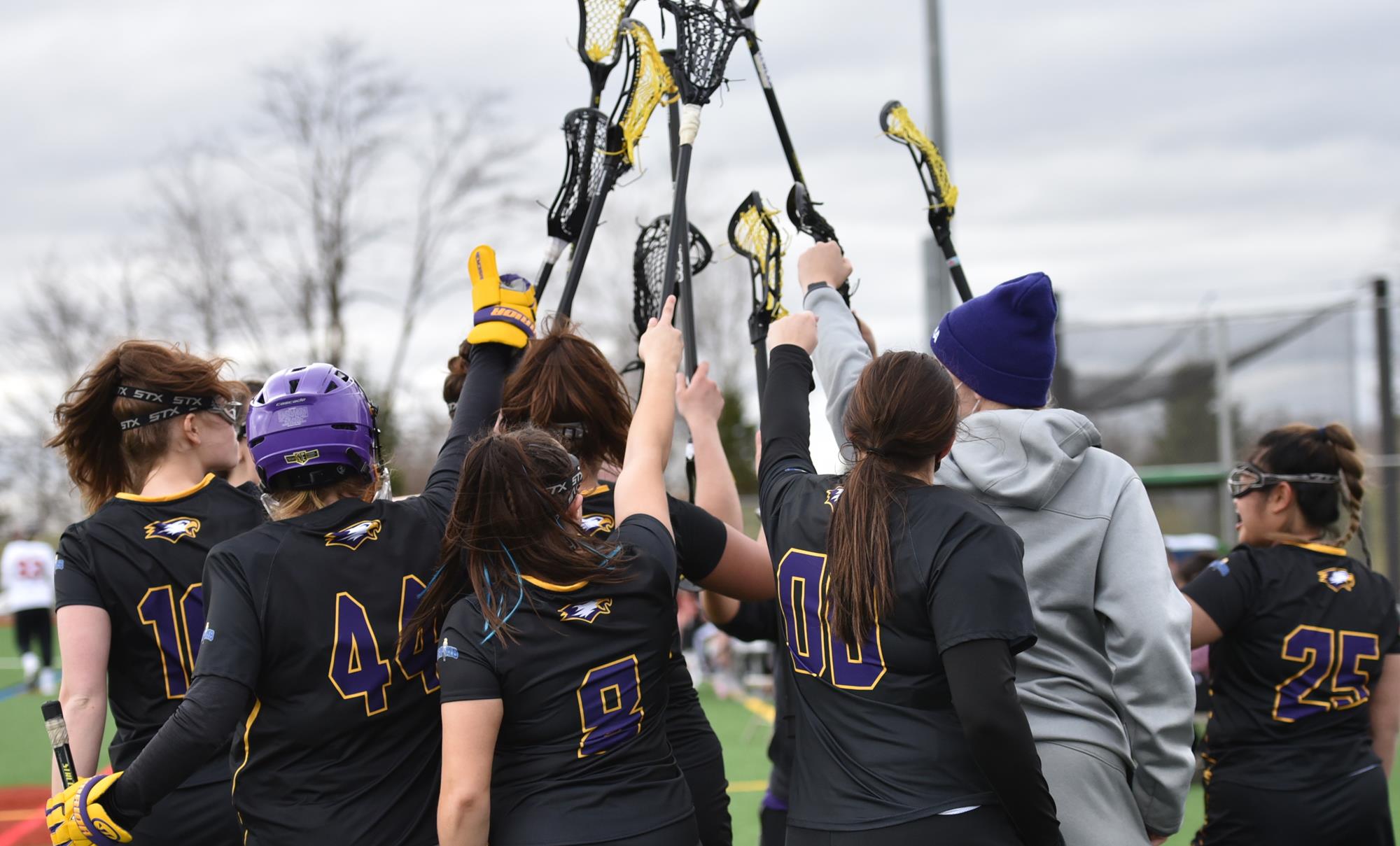 Women's Lacrosse Pregame Huddle vs. Wells (2021)