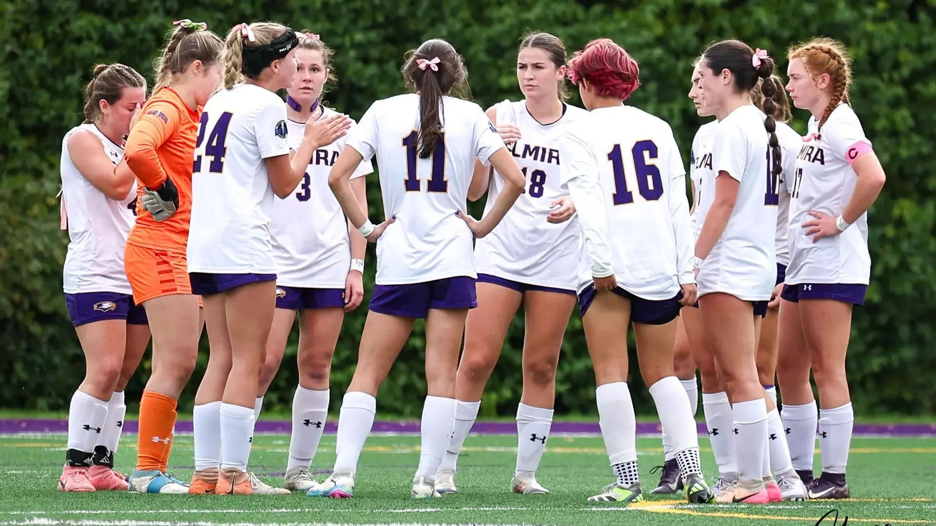 Women's Soccer Team Huddle