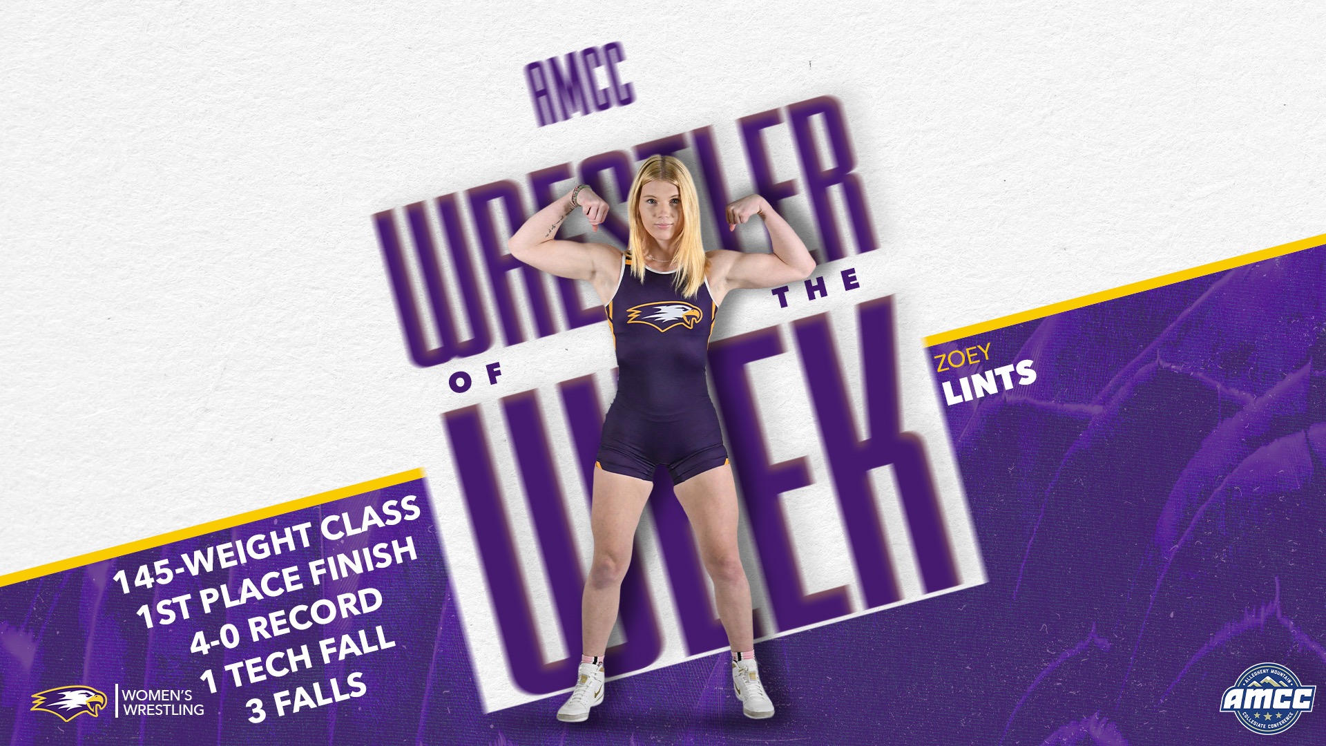 Lints Named AMCC Wrestler of the Week