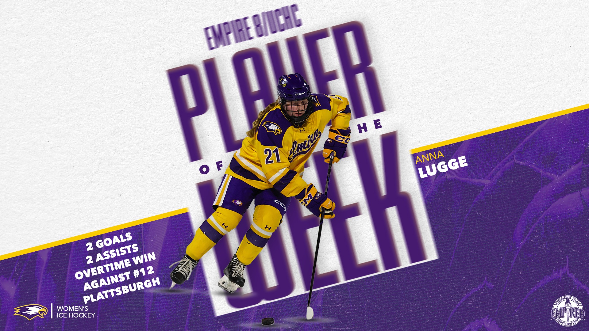 Lugge UCHC and Empire 8 POTW, 1.5.26