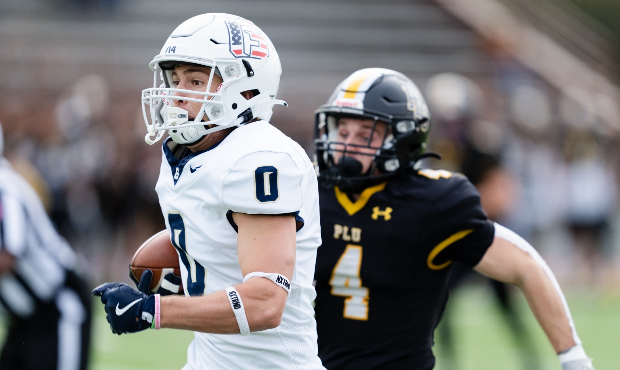 Sam Astor returns an interception against PLU