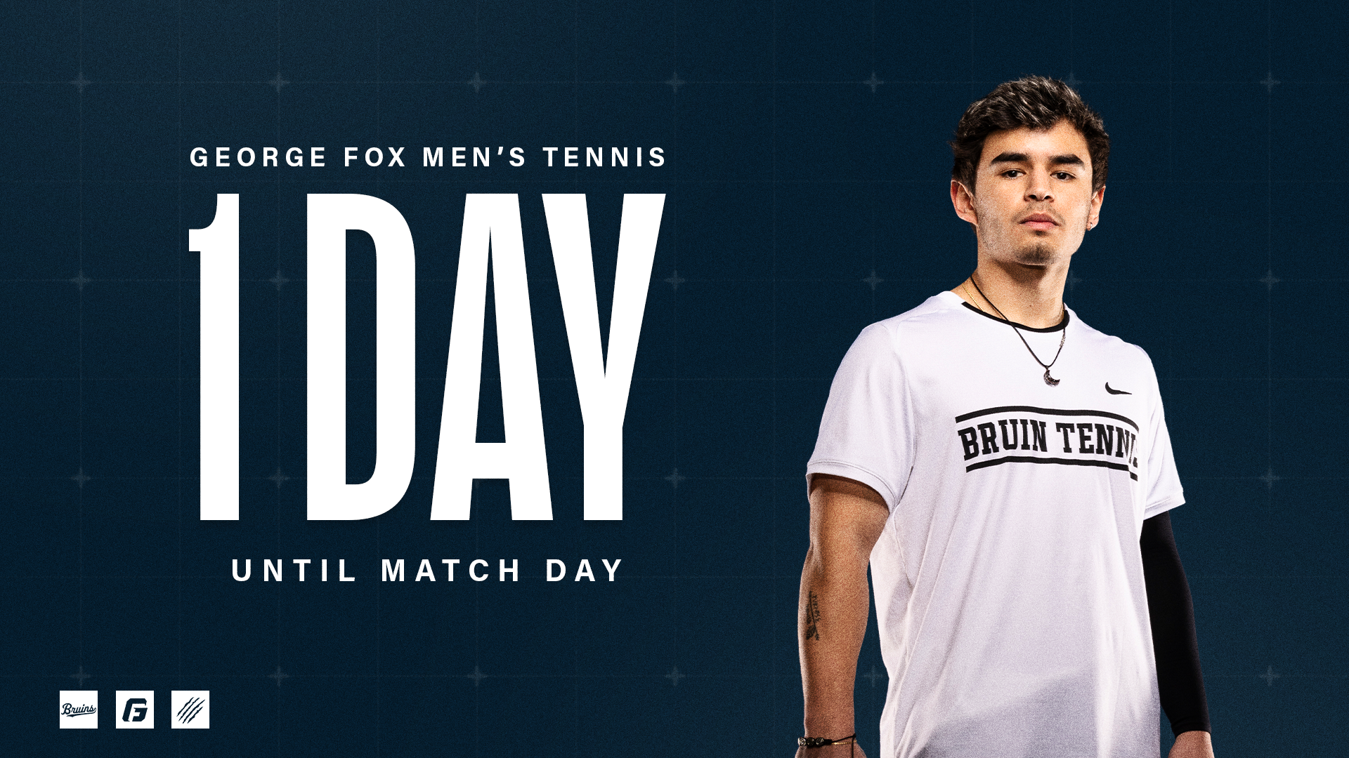 Men's Tennis graphic saying one day until game day
