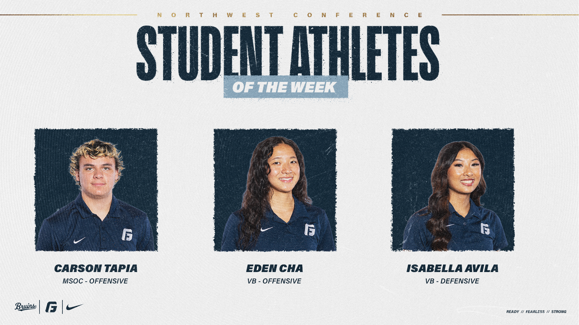 Carson Tapia, Eden Cha, Isabella Avila Student-athlete of the Week