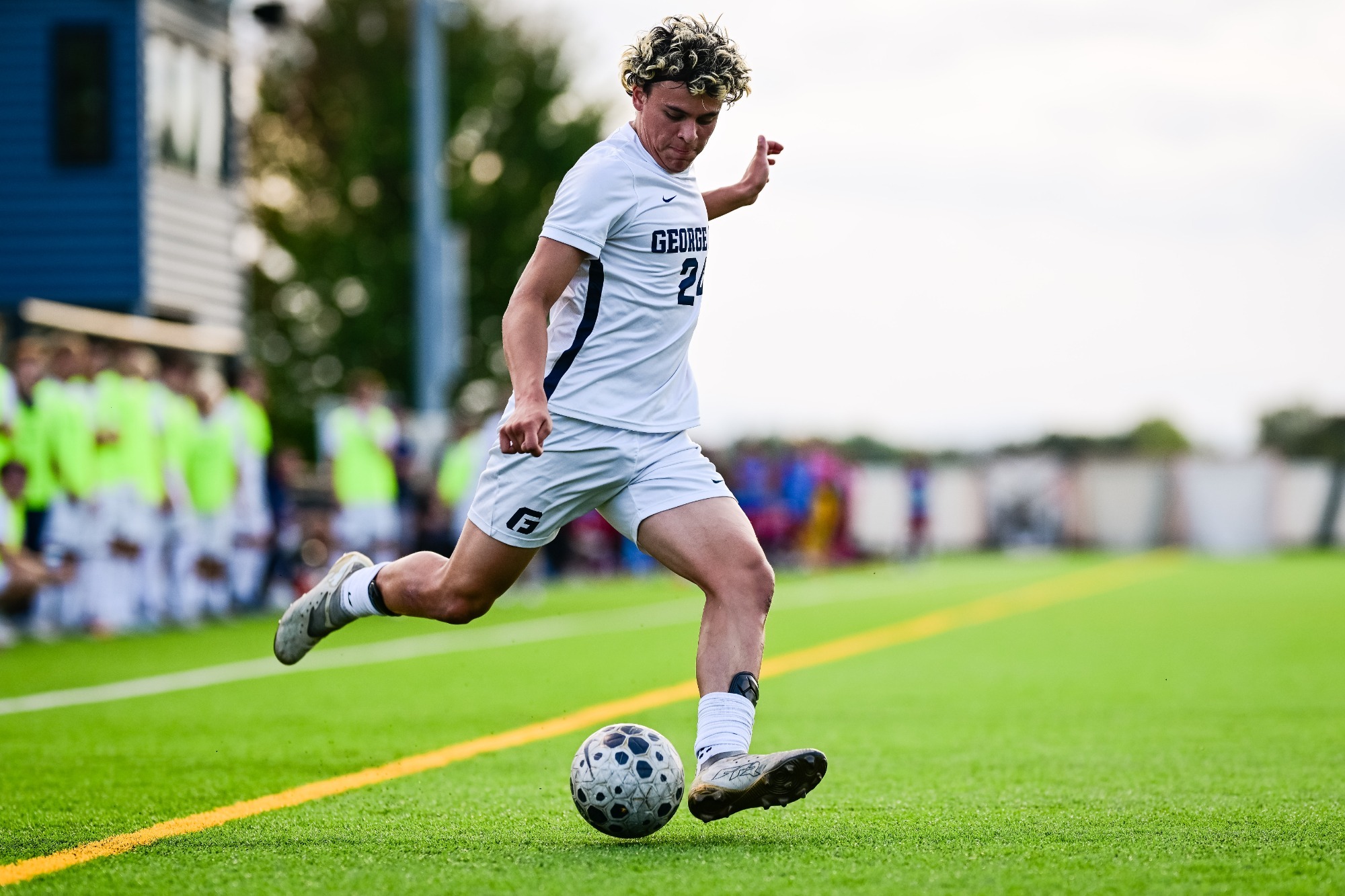 Carson Tapia strikes ball