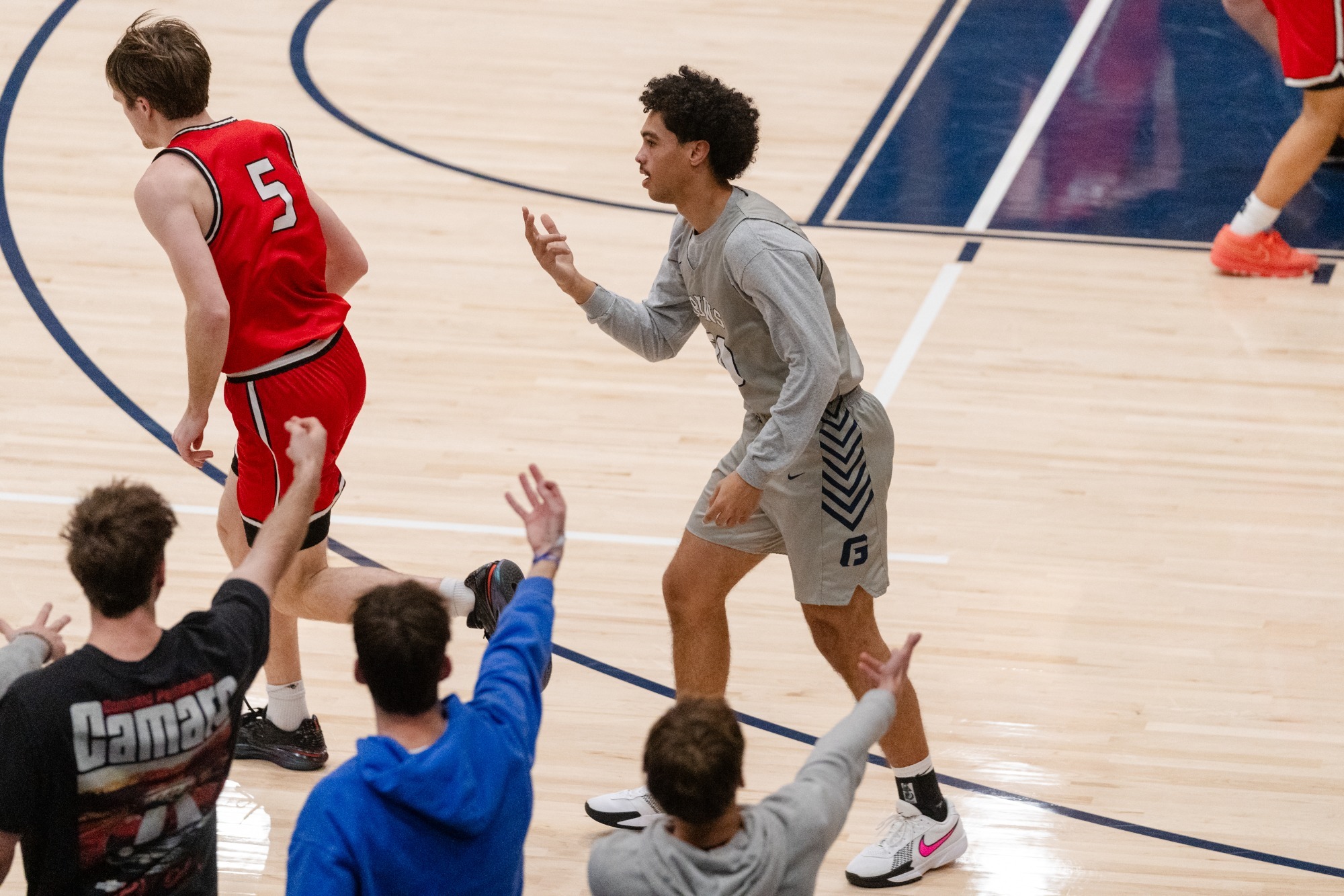 Noah celebrates a three
