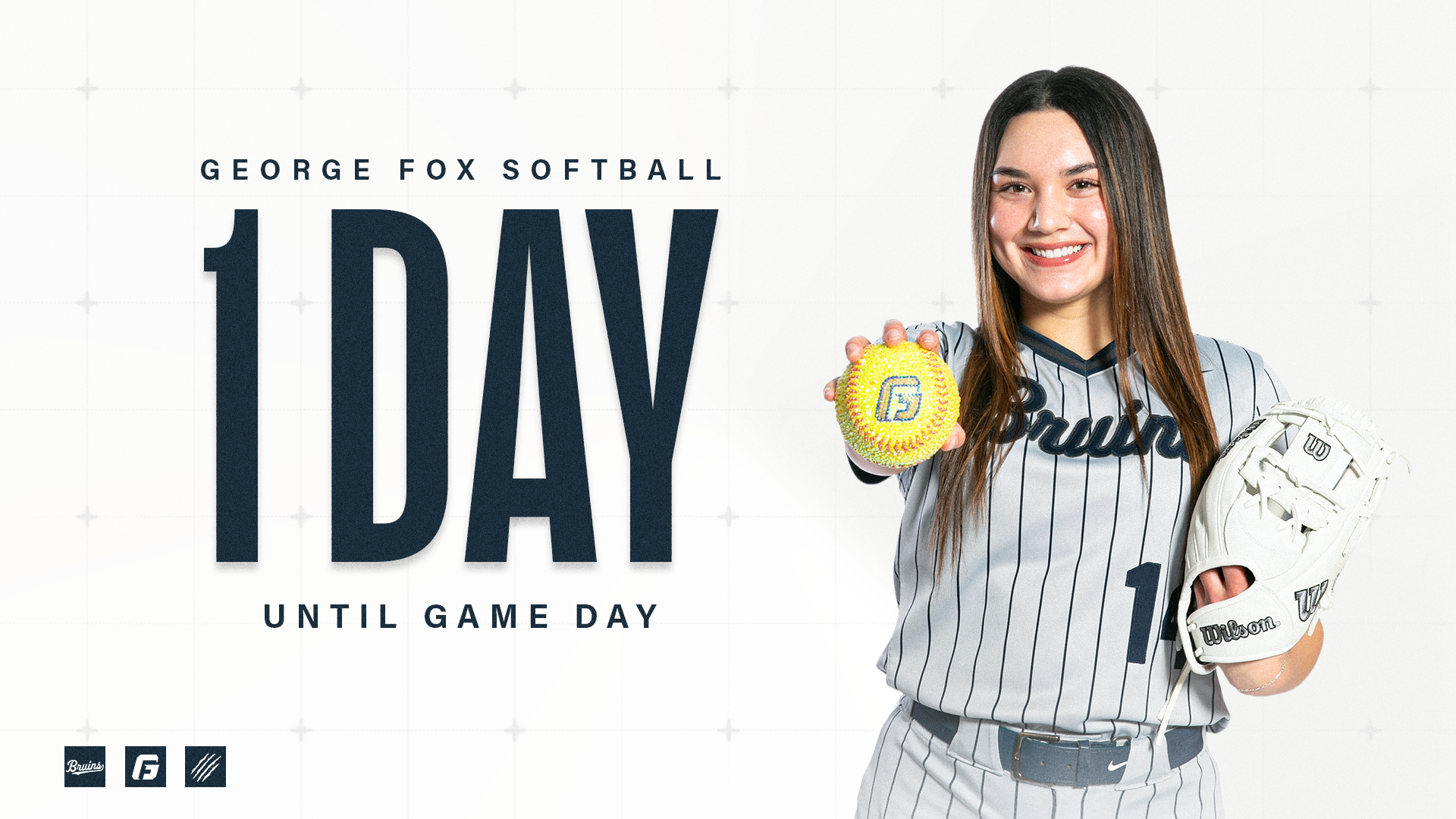 GFU Softball graphic saying one day until gameday