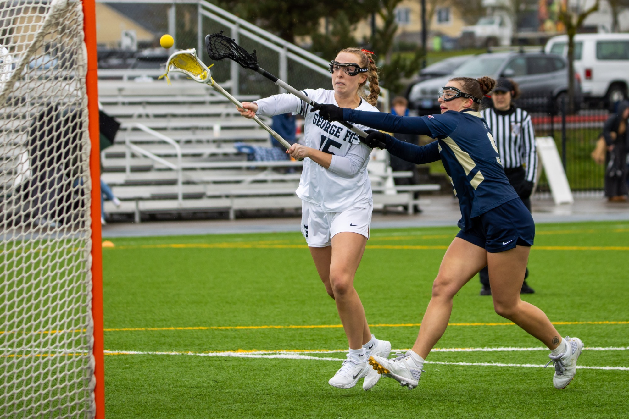 Ava Bluhm taking a shot on goal